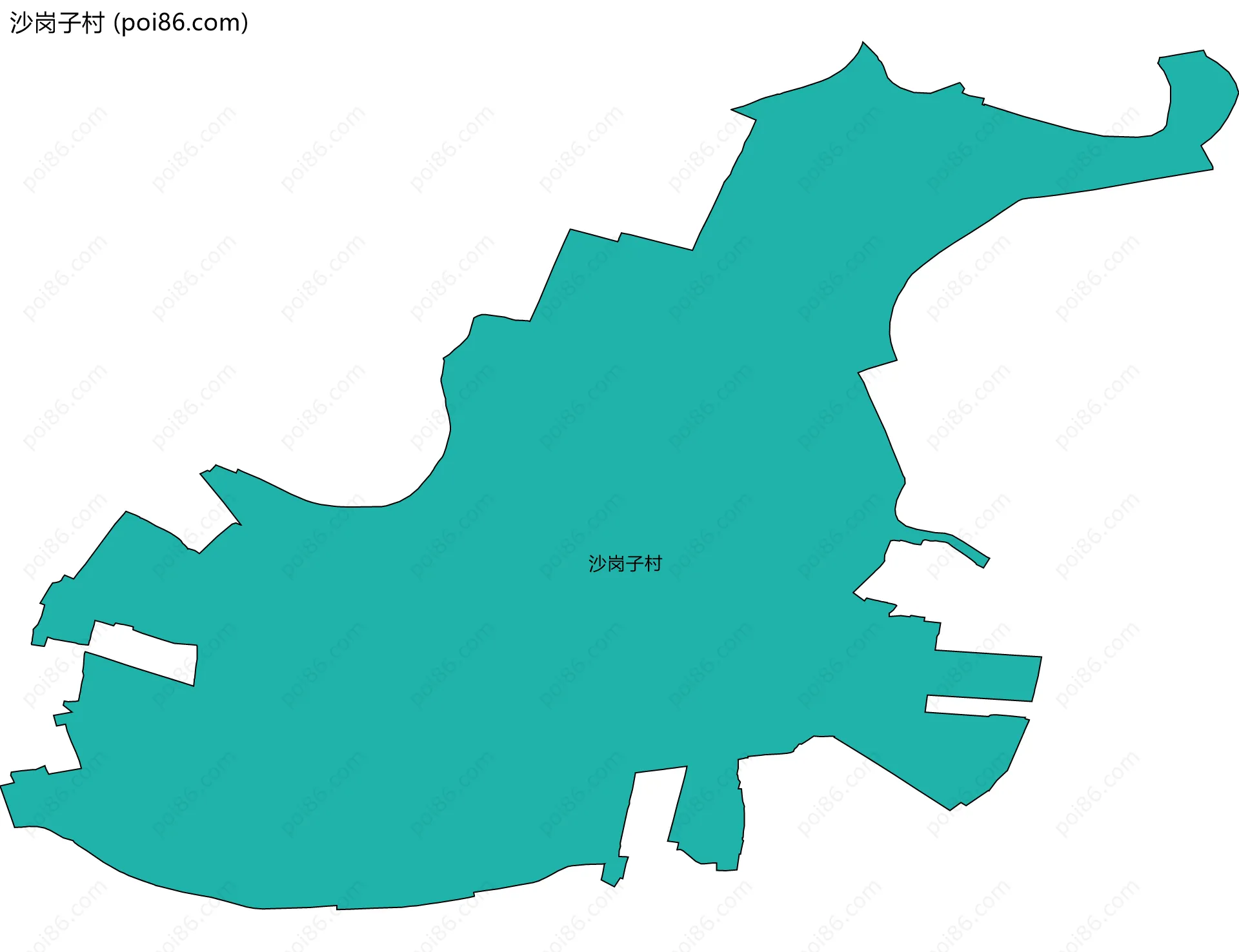 沙岗子村边界地图