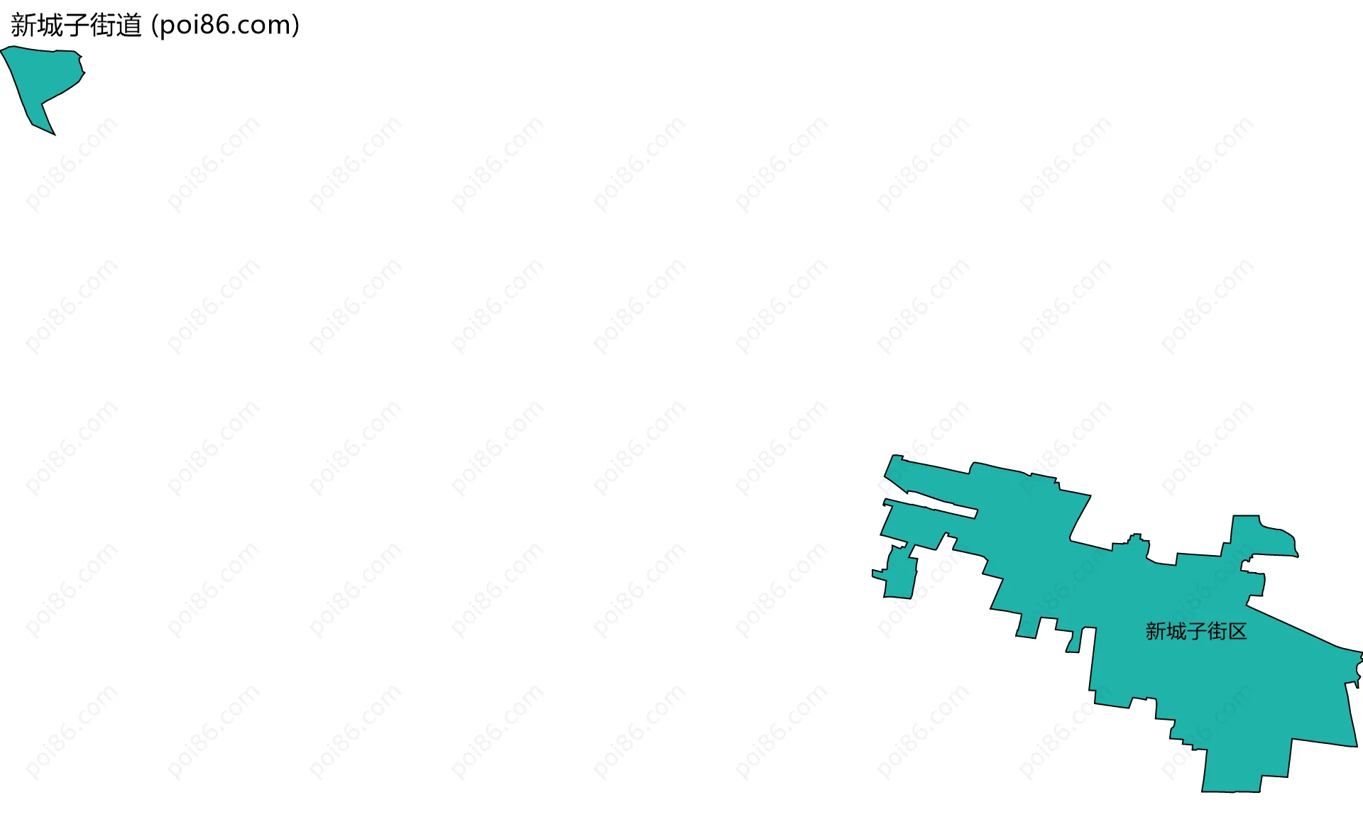 新城子街道边界地图(五级行政区划)