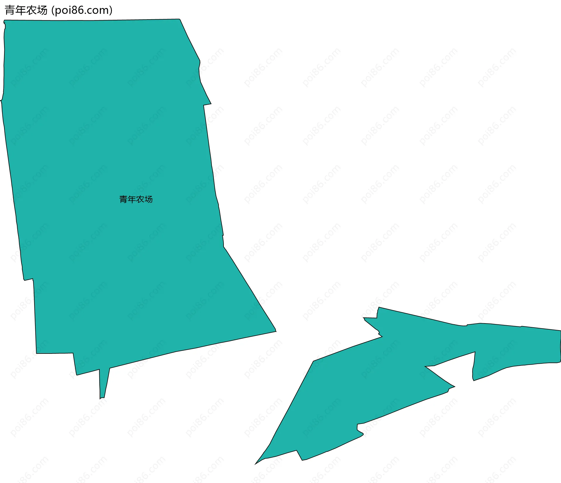 青年农场边界地图