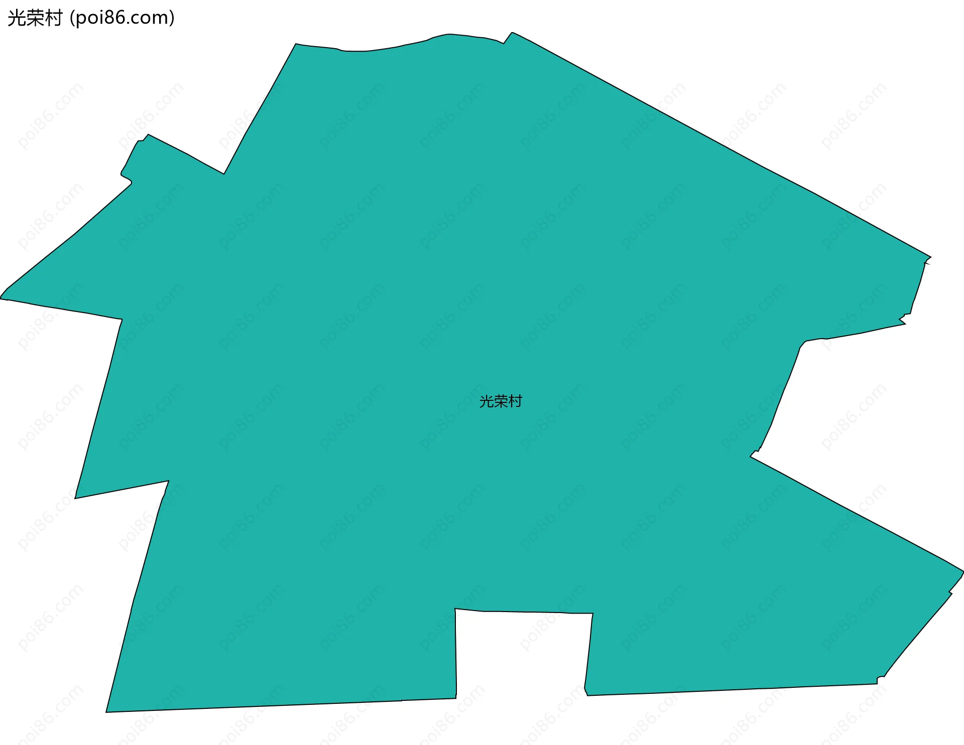 光荣村边界地图