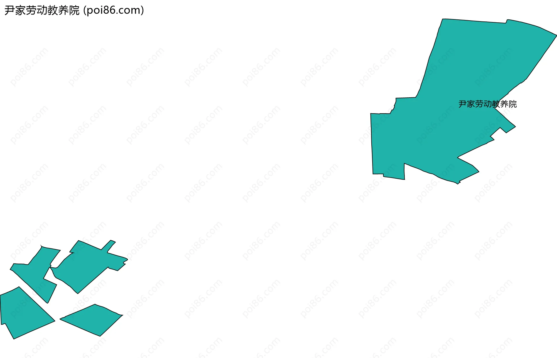 尹家劳动教养院边界地图