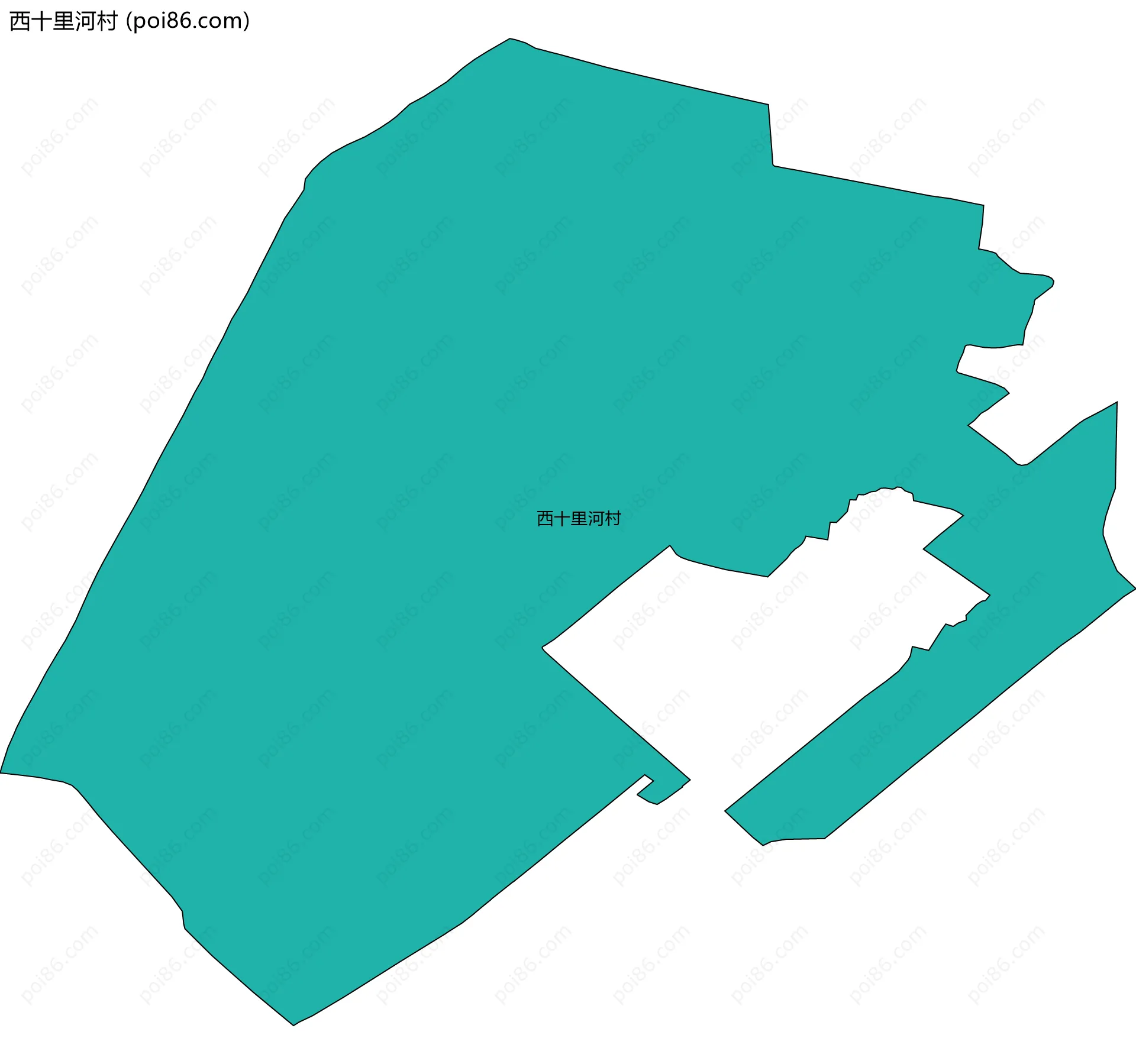 西十里河村边界地图
