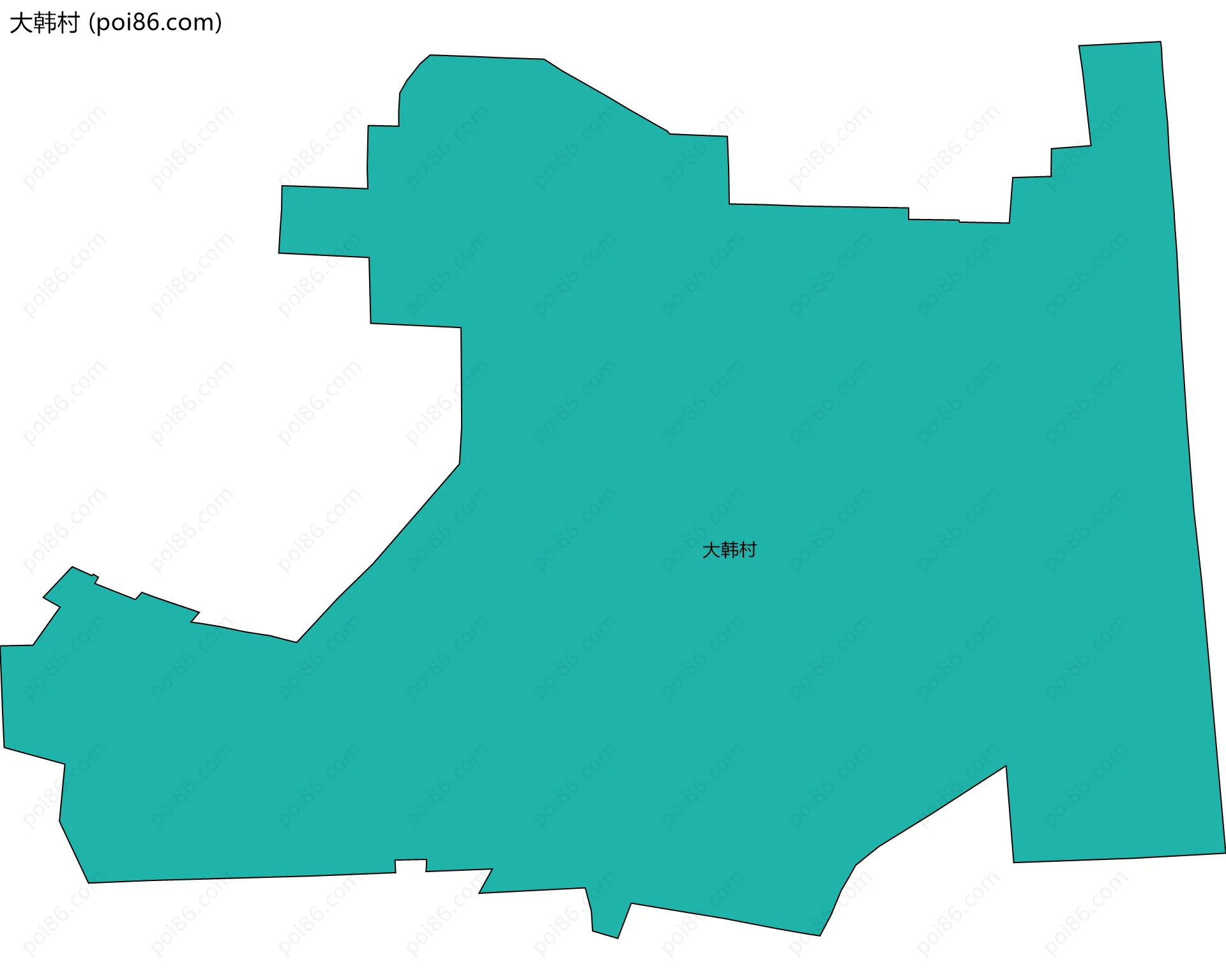 大韩村边界地图