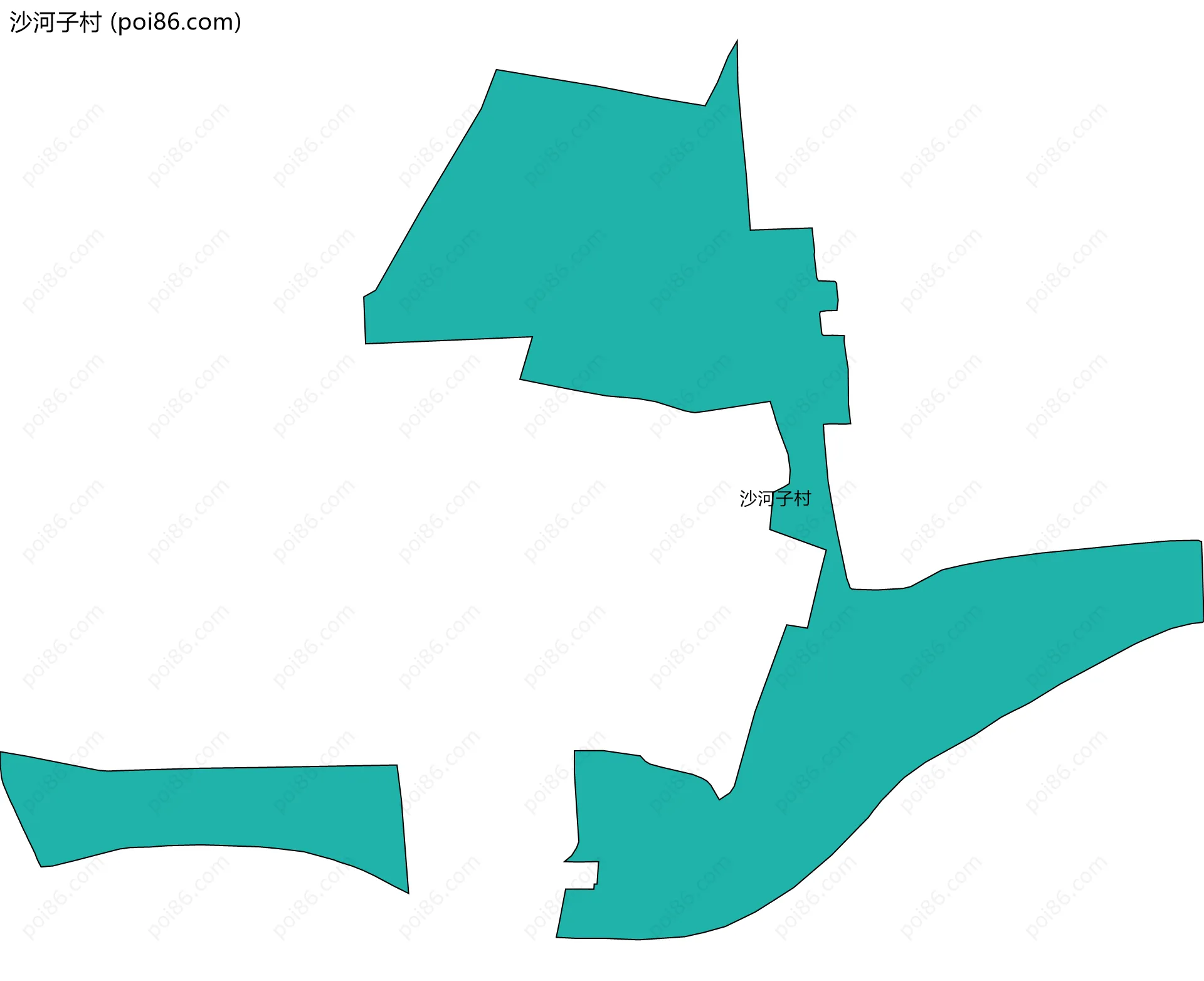 沙河子村边界地图