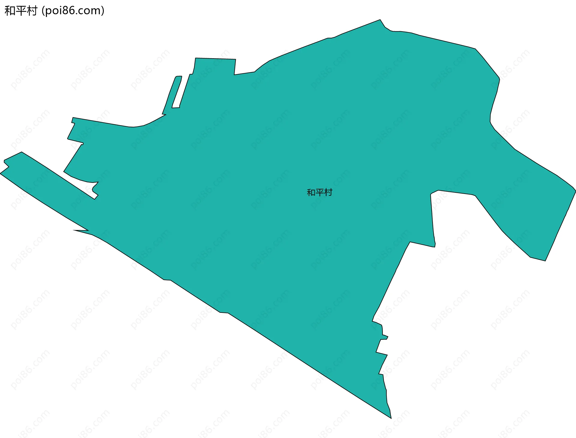 和平村边界地图