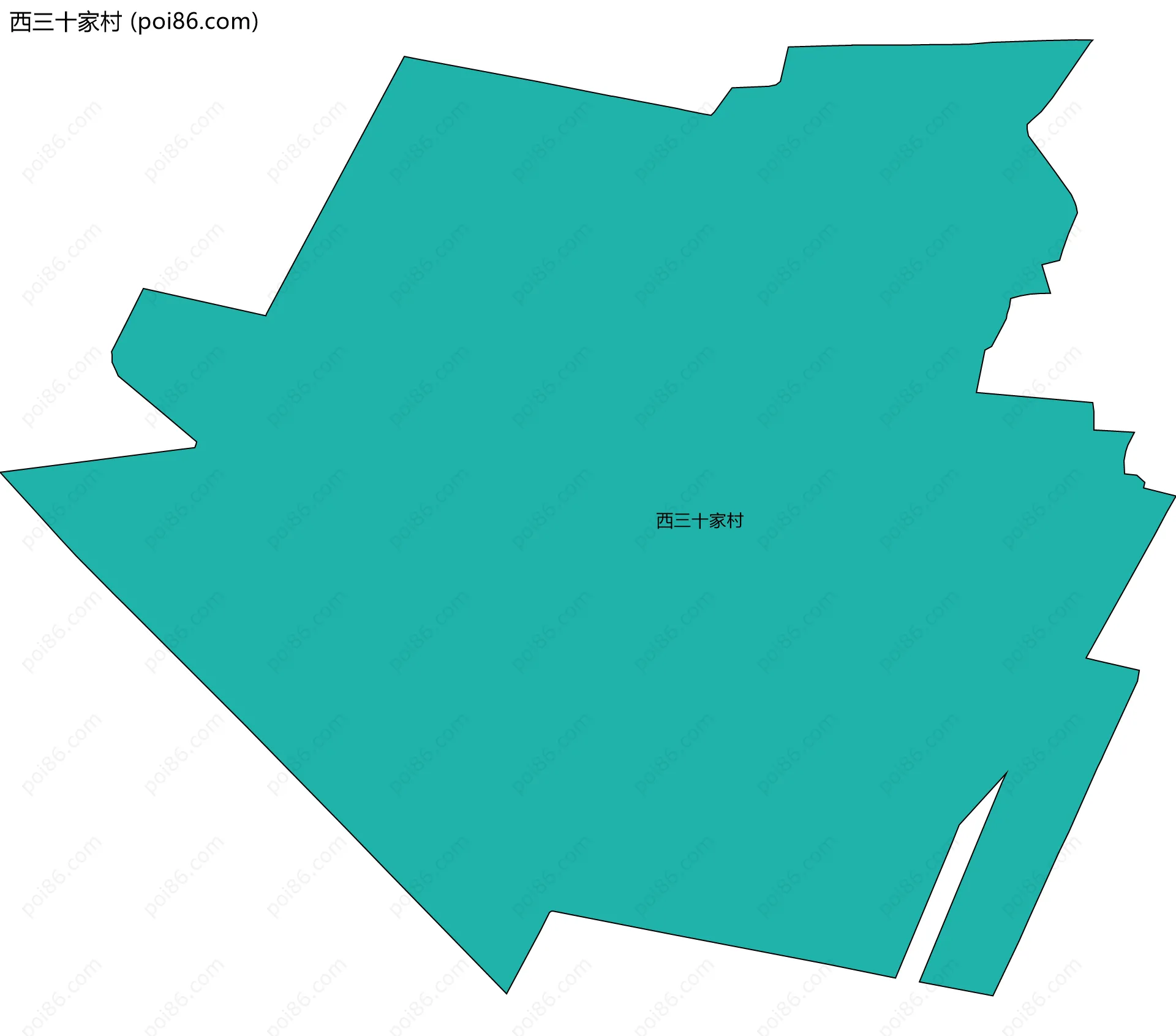 西三十家村边界地图