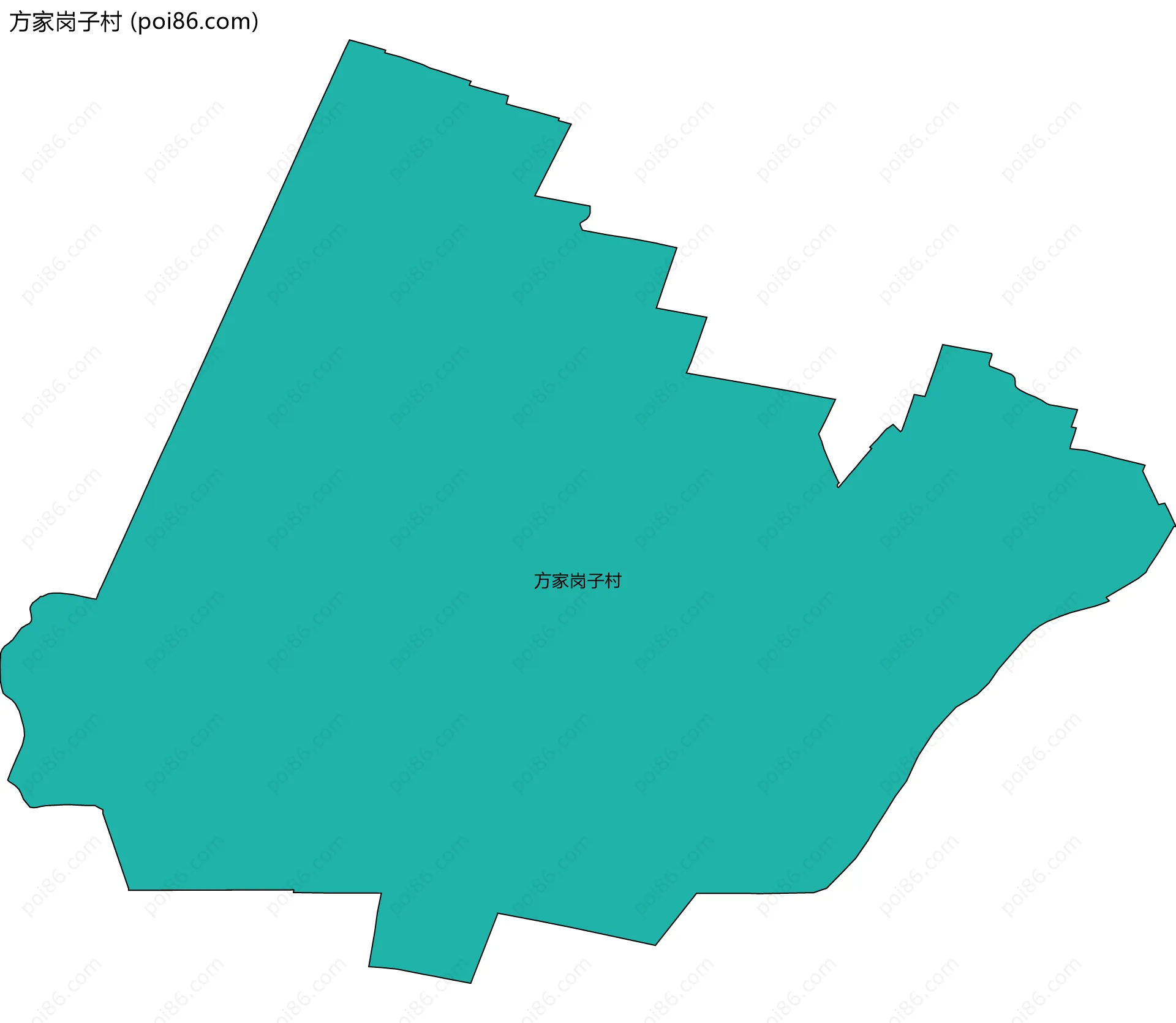 方家岗子村边界地图