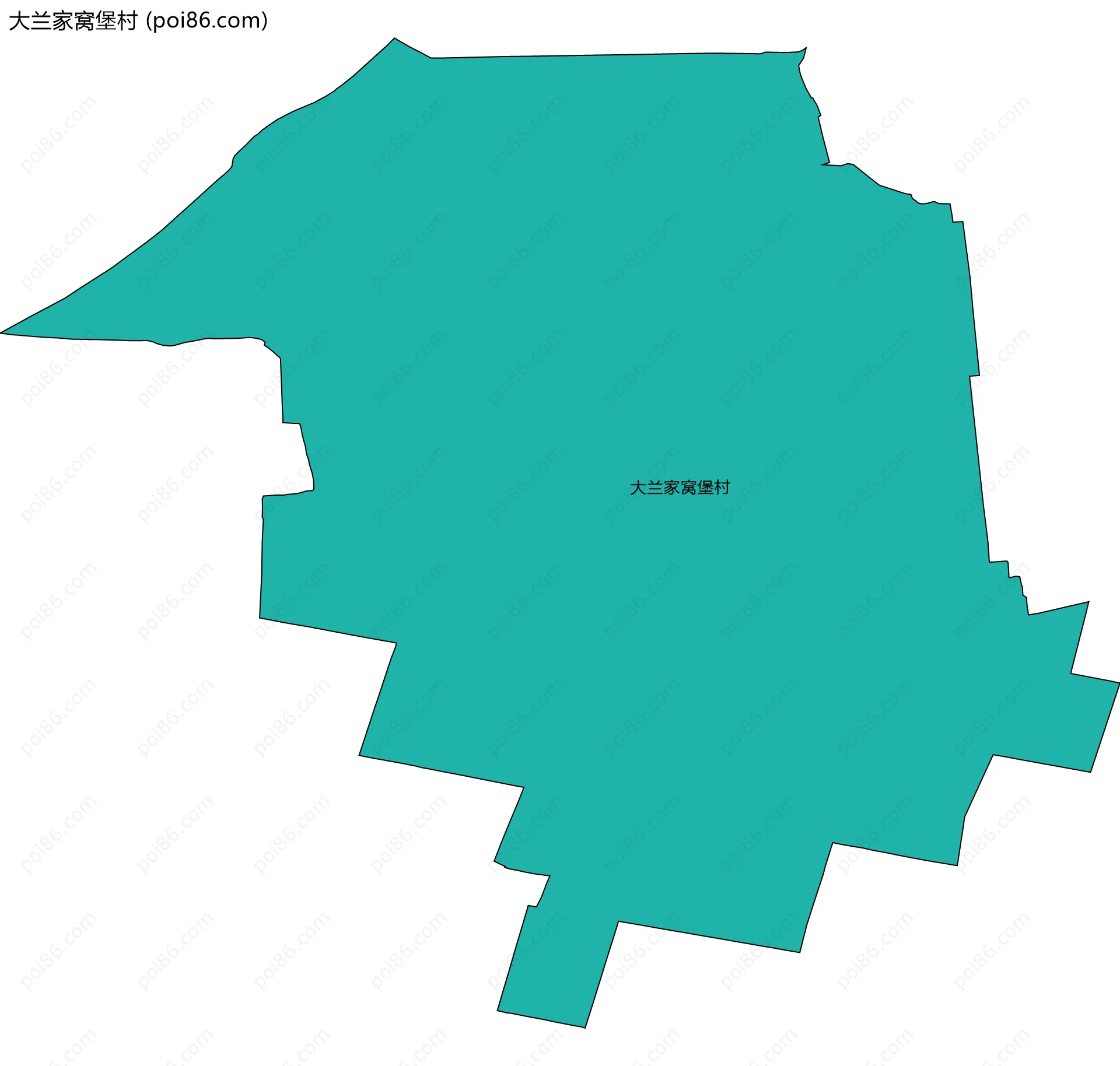大兰家窝堡村边界地图