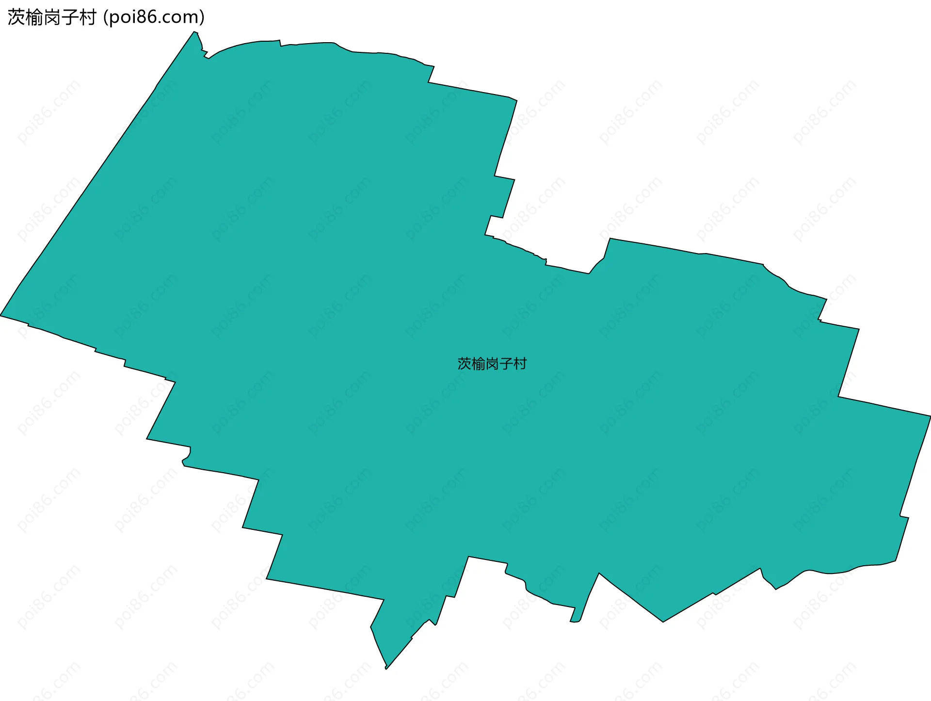茨榆岗子村边界地图