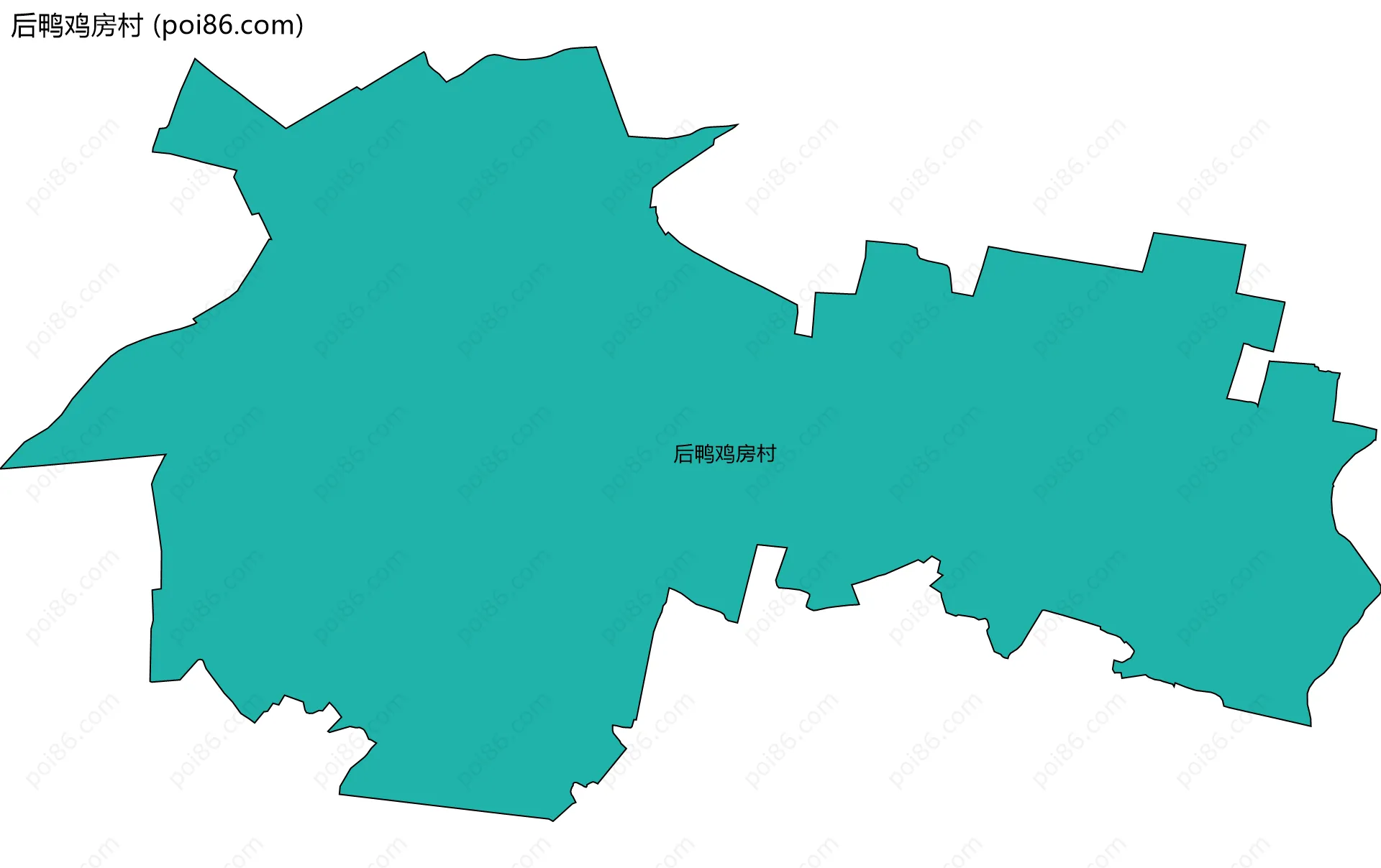 后鸭鸡房村边界地图