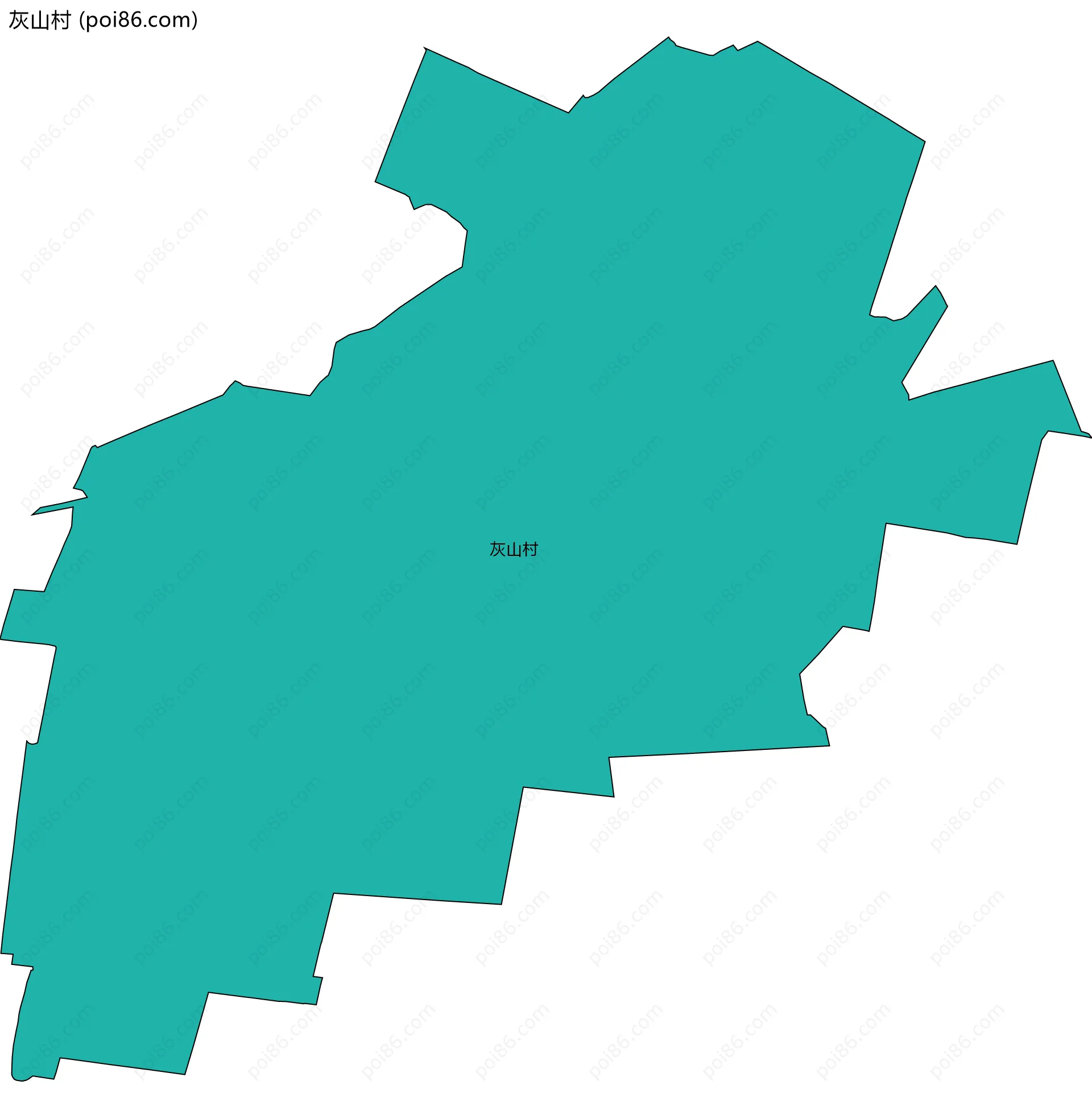 灰山村边界地图