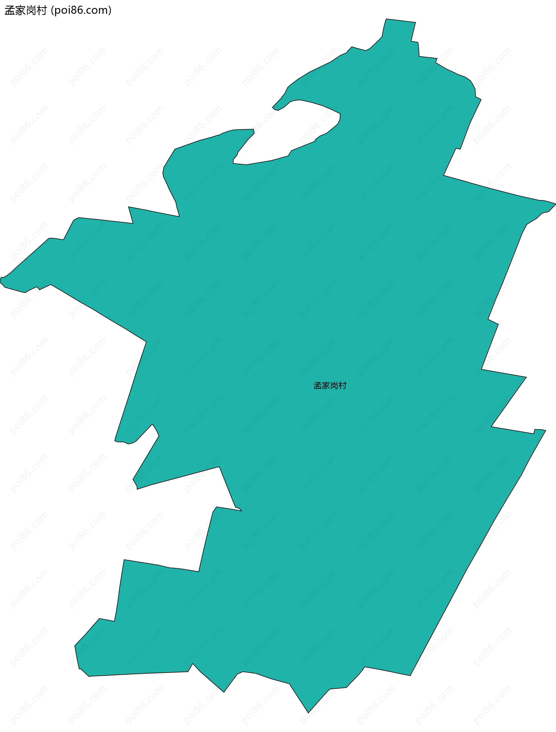 孟家岗村边界地图