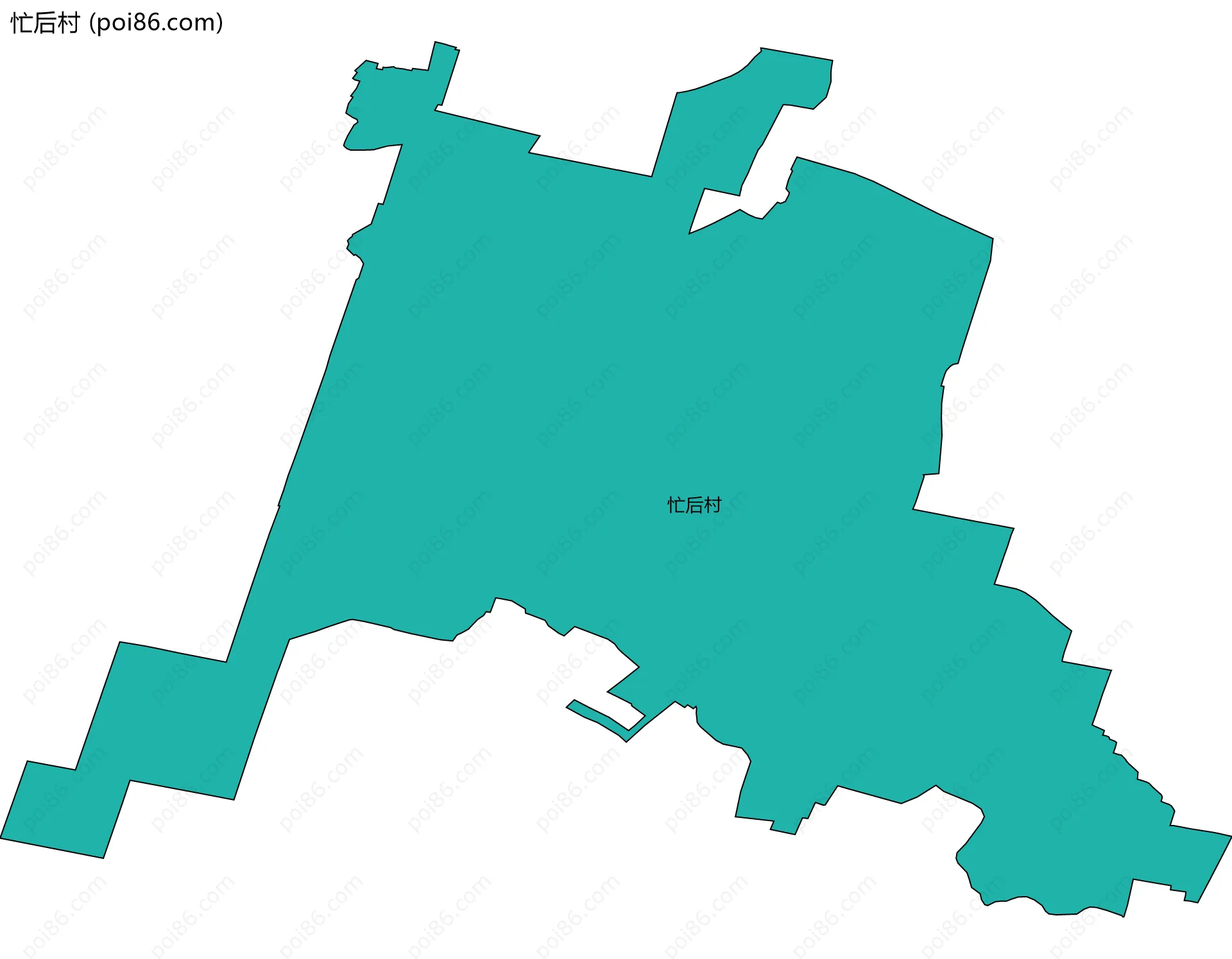 忙后村边界地图
