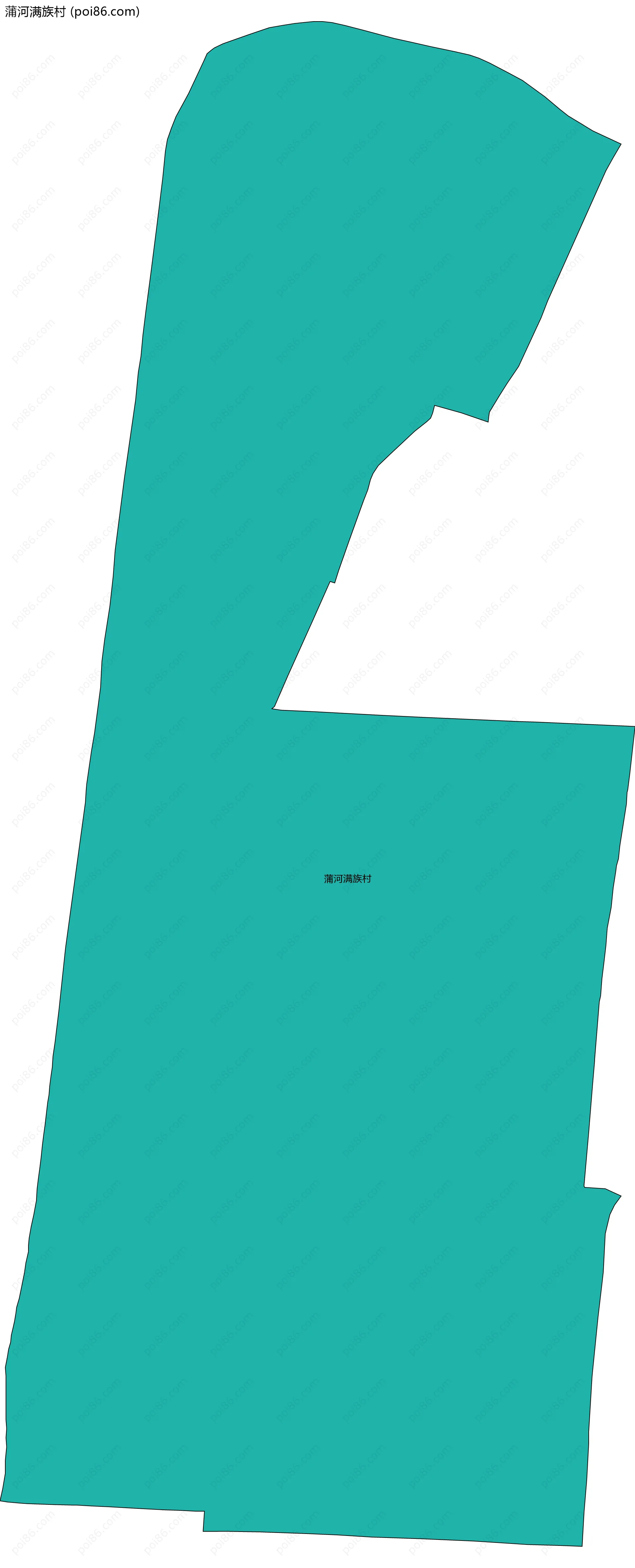 蒲河满族村边界地图