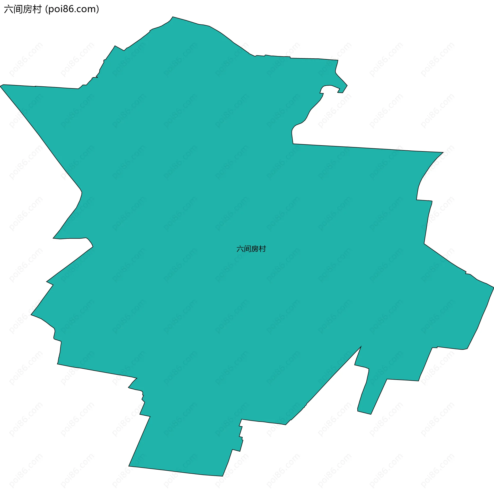 六间房村边界地图