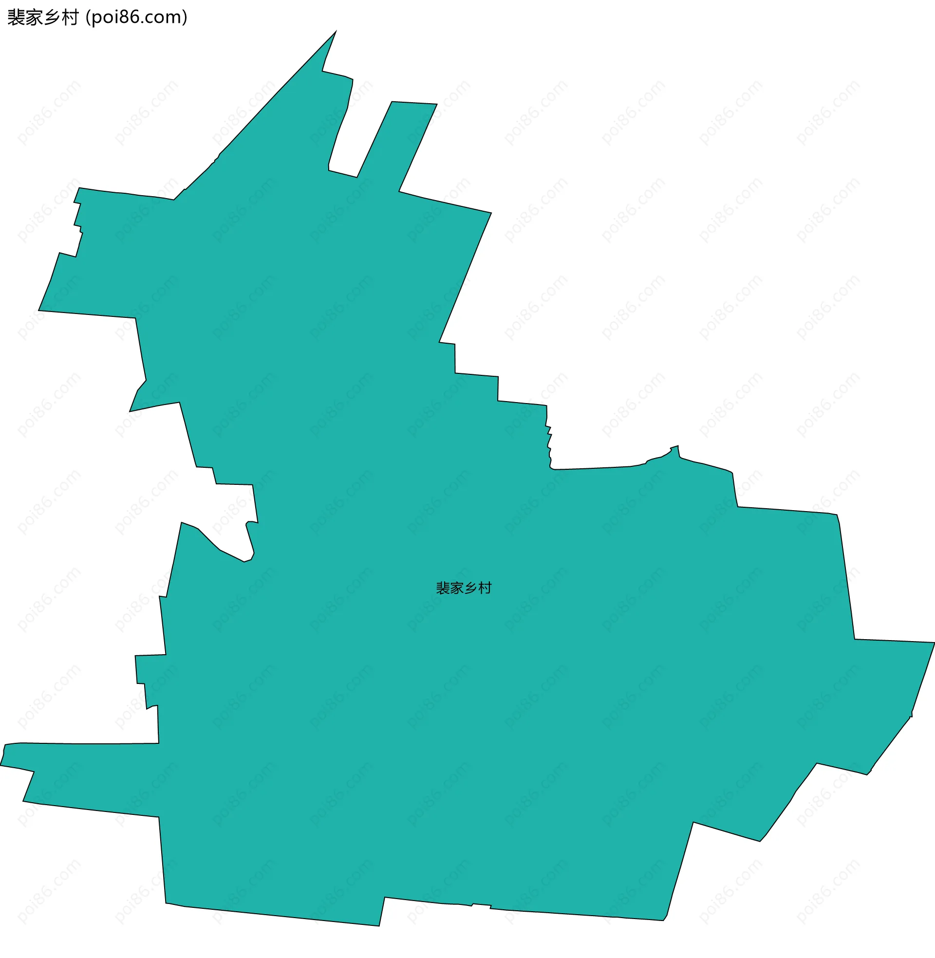 裴家乡村边界地图