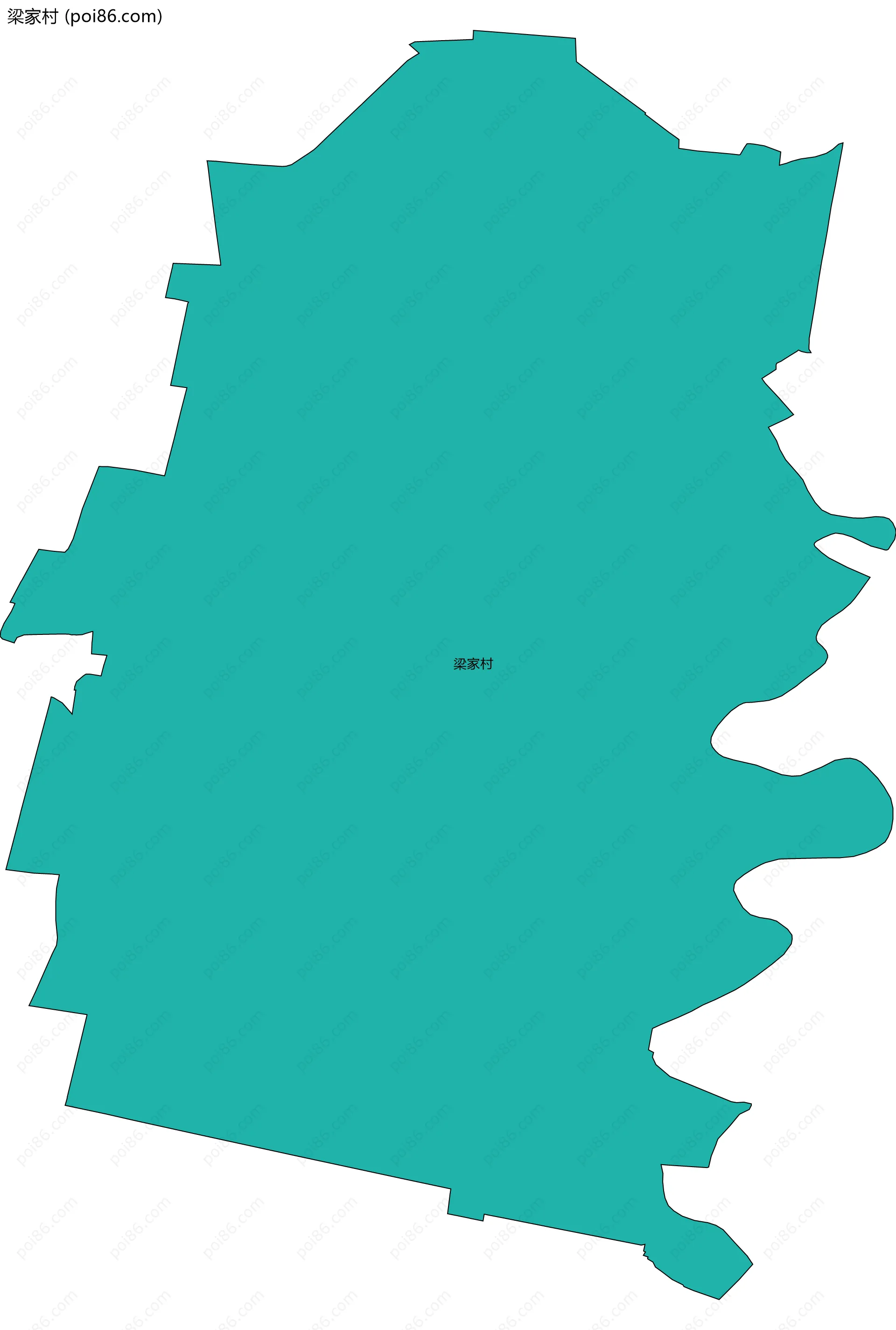 梁家村边界地图