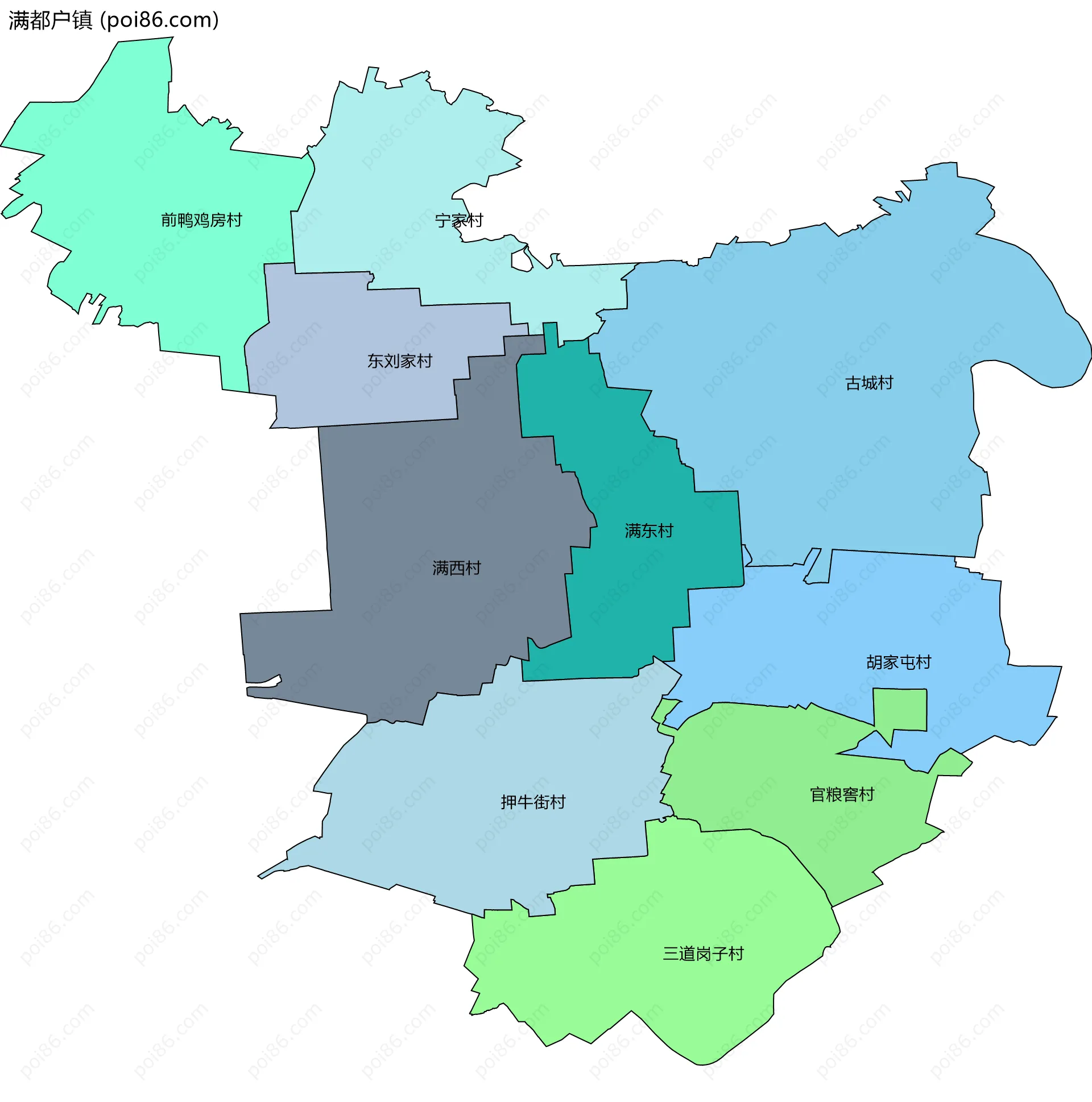 满都户镇边界地图(五级行政区划)