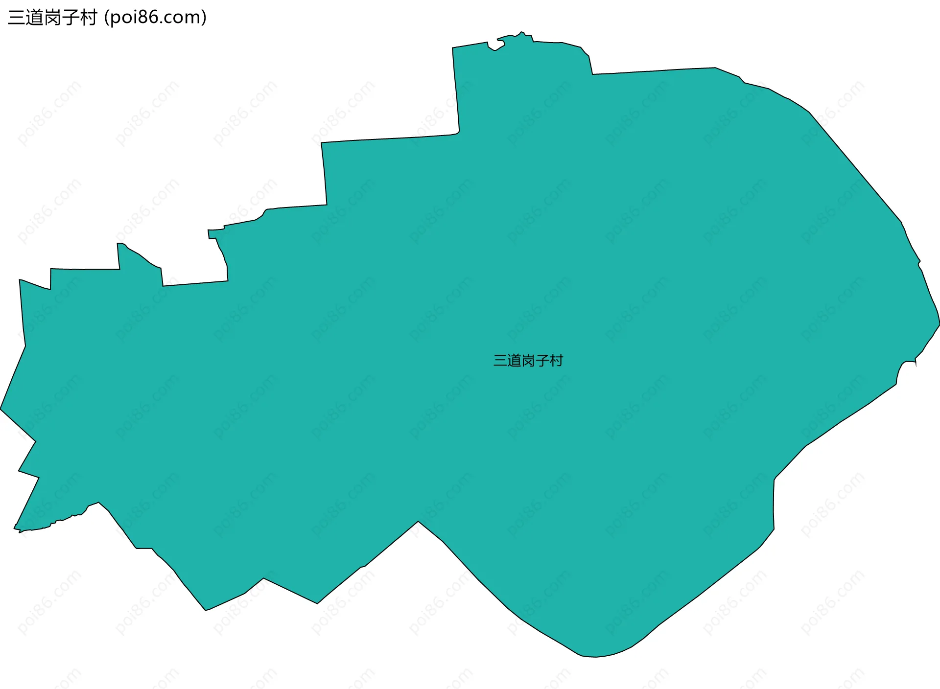 三道岗子村边界地图