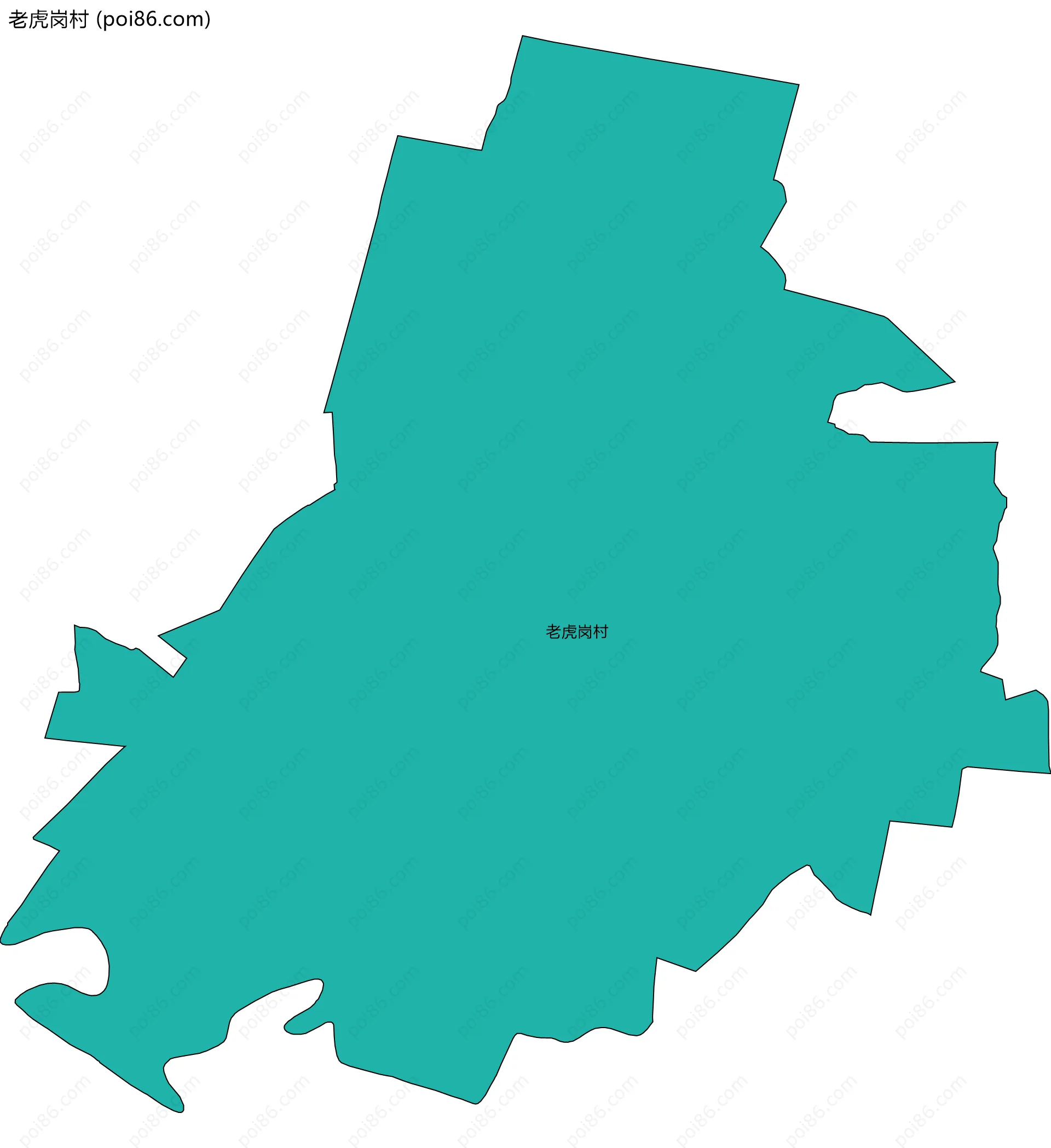 老虎岗村边界地图