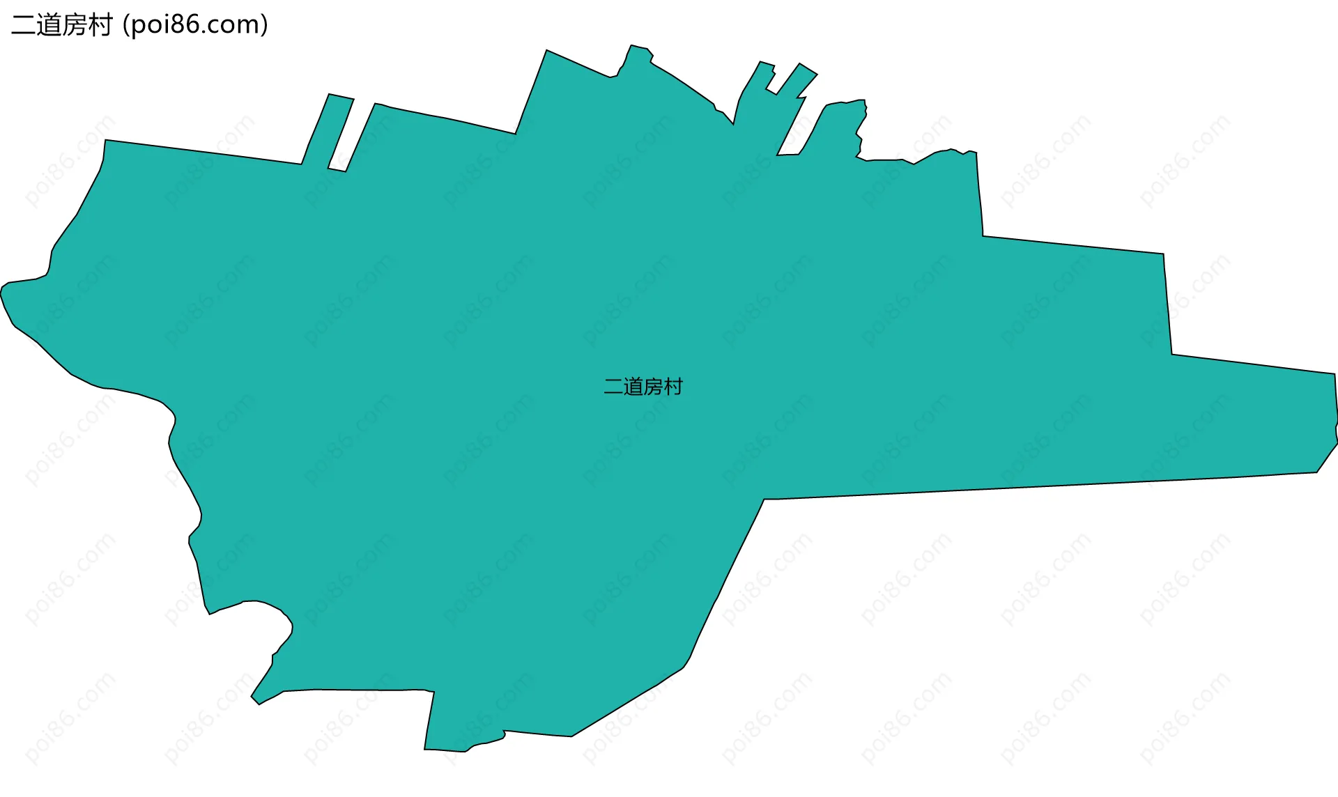 二道房村边界地图