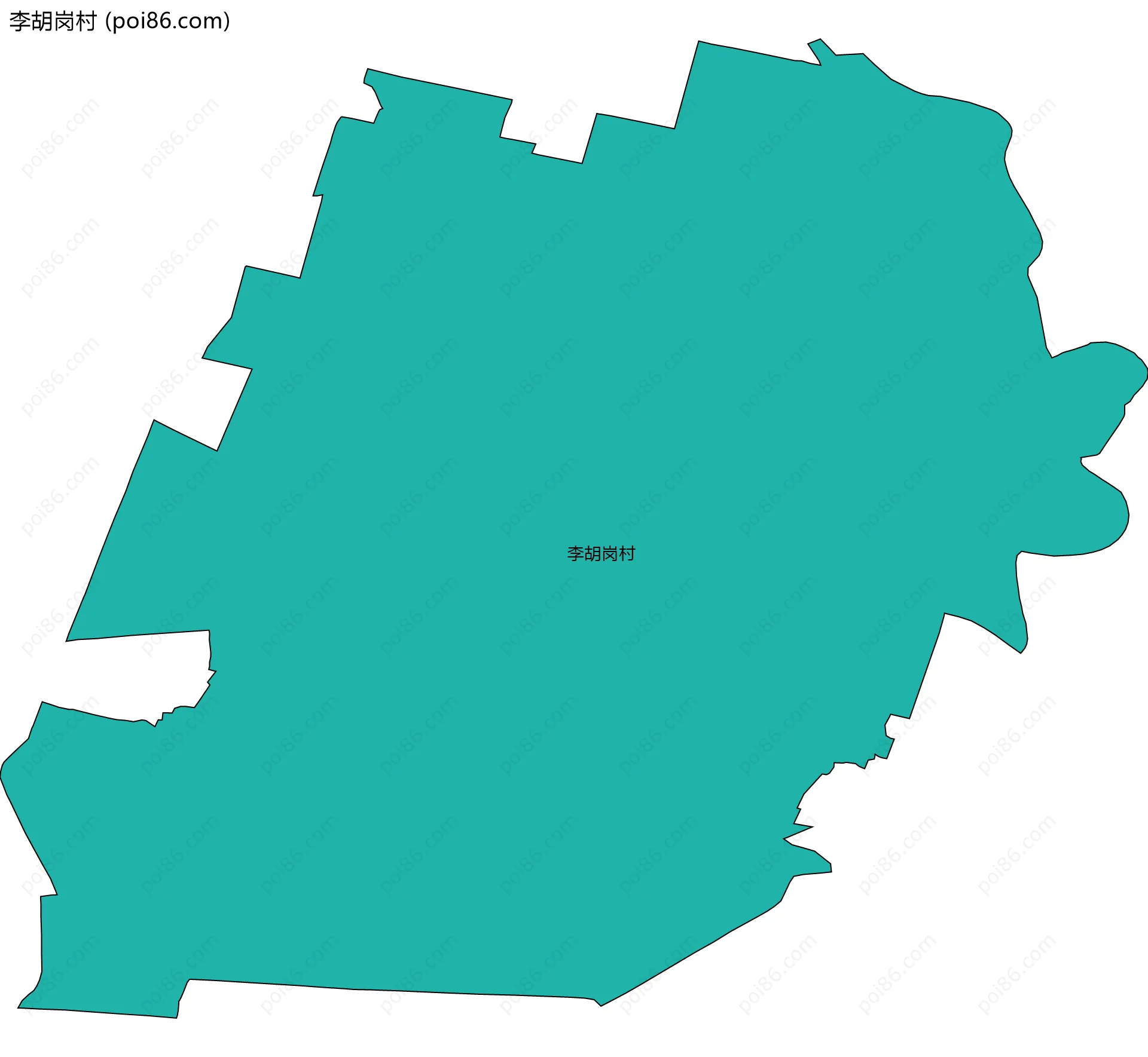 李胡岗村边界地图