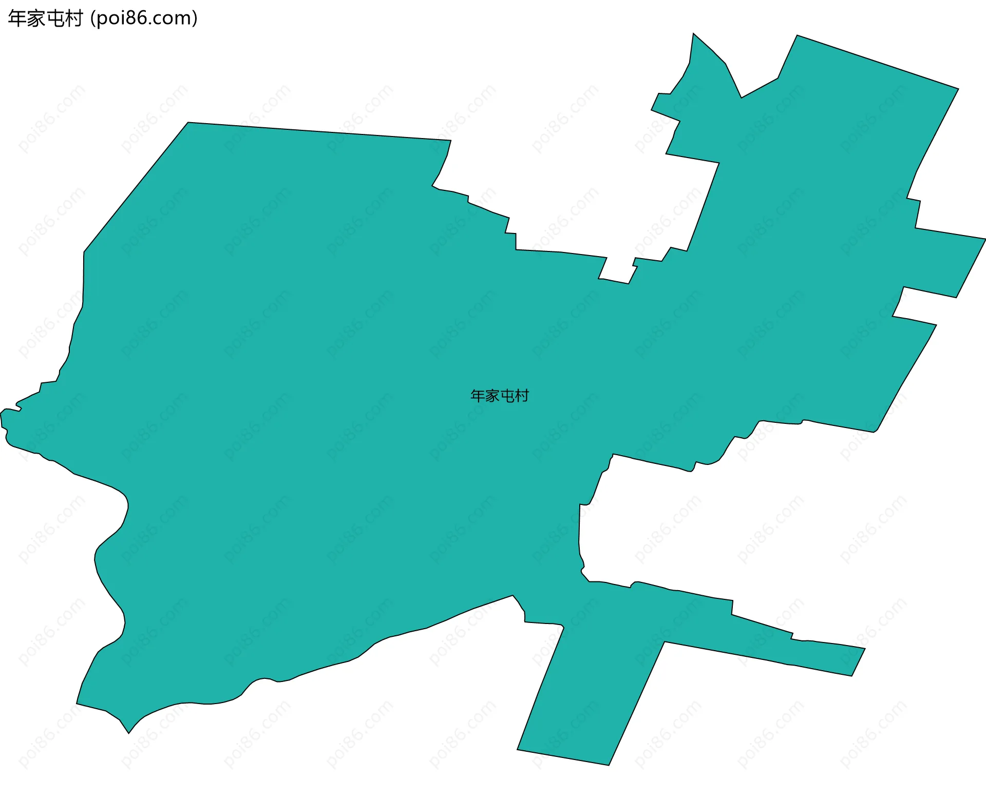年家屯村边界地图