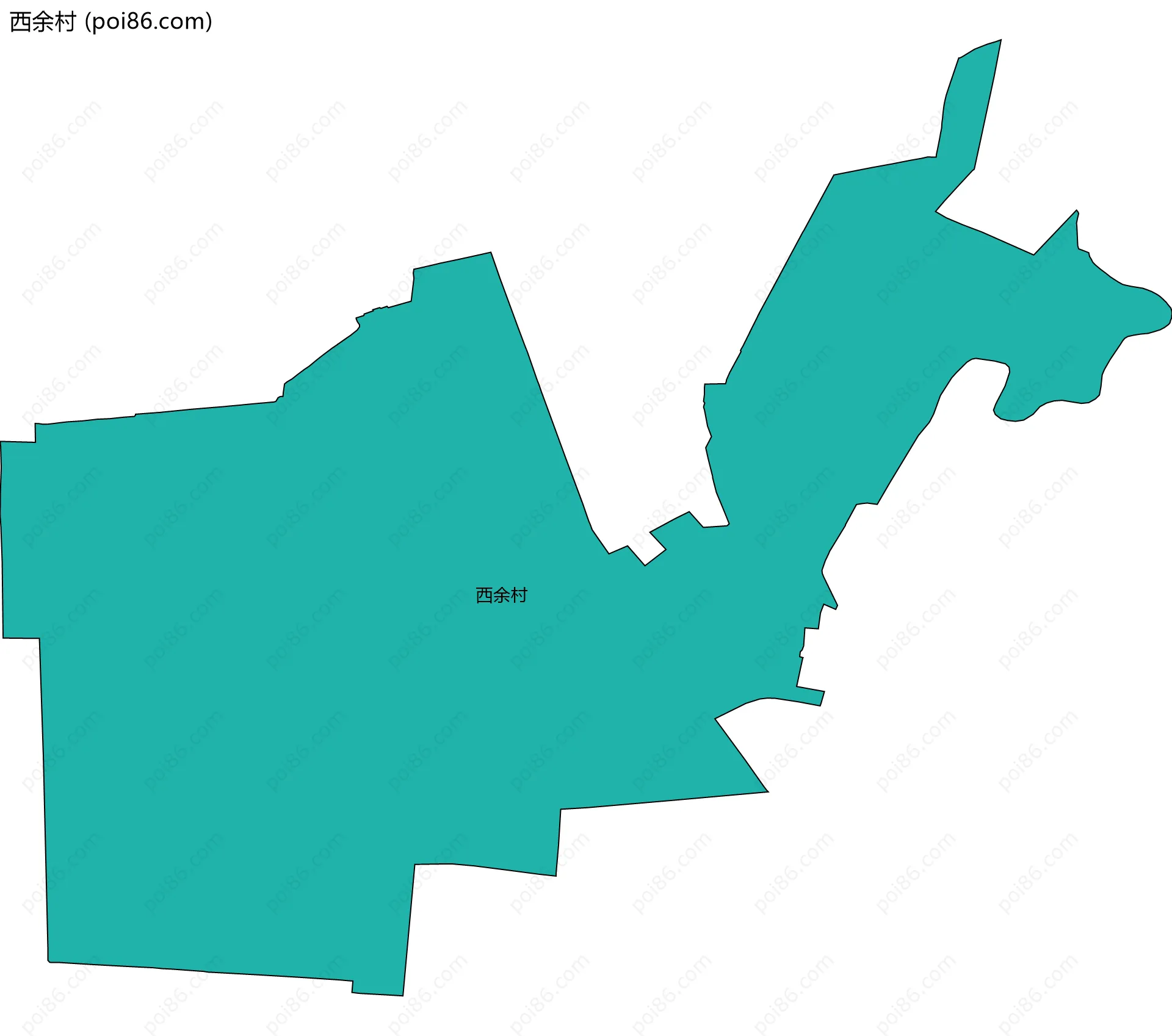 西余村边界地图
