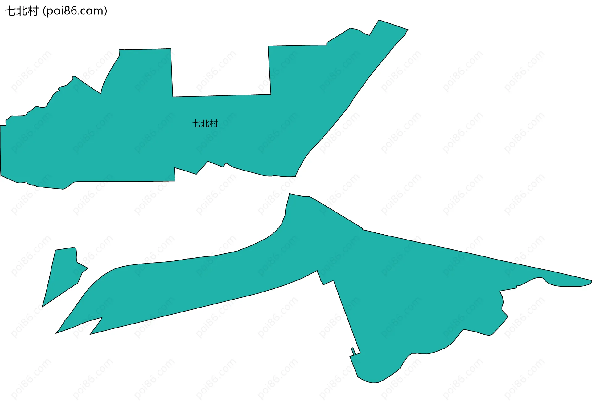 七北村边界地图