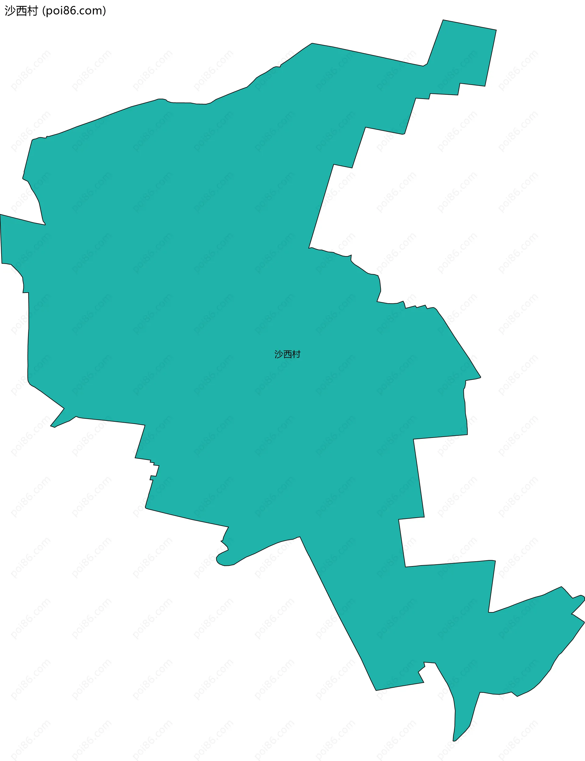 沙西村边界地图