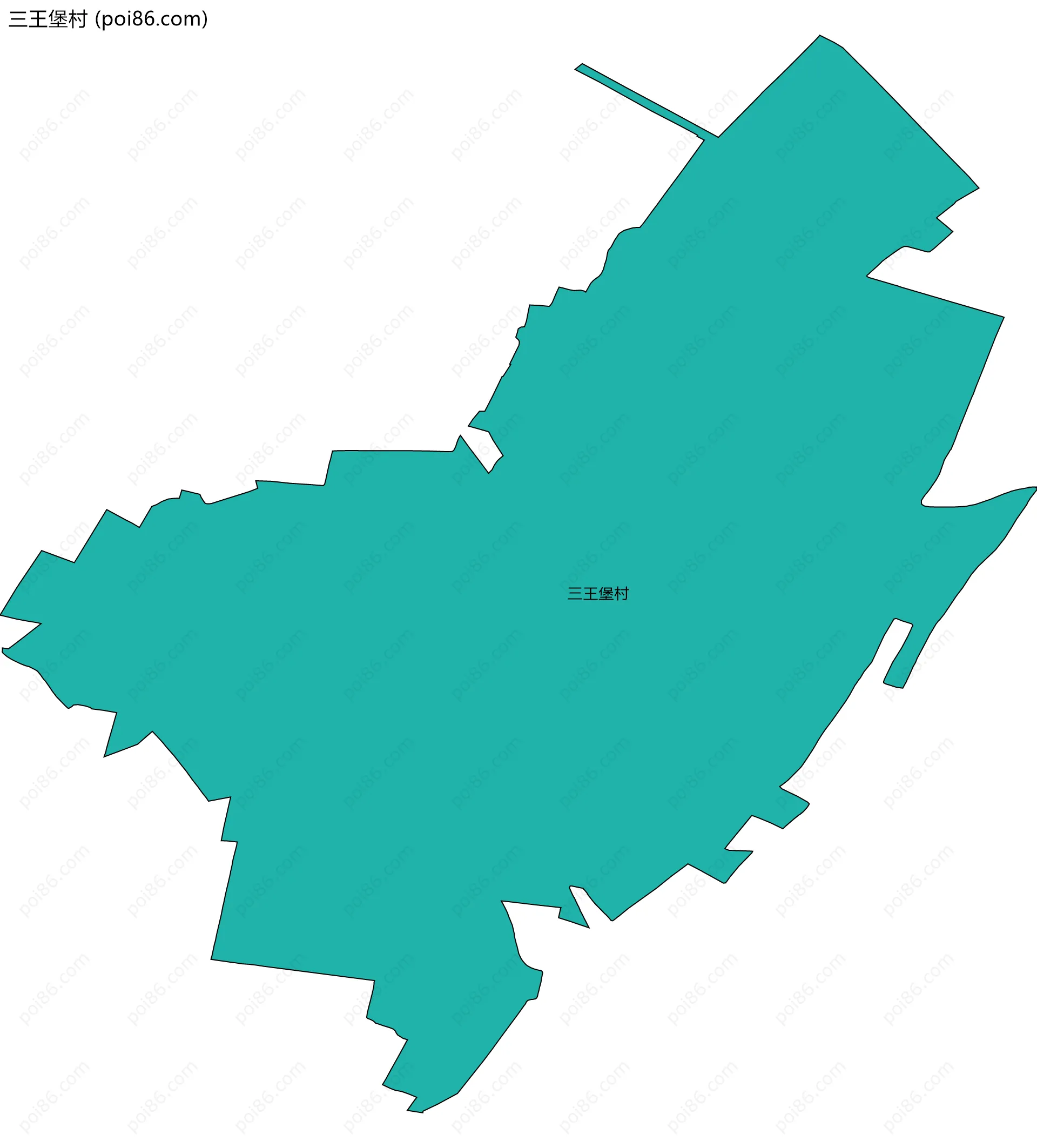 三王堡村边界地图