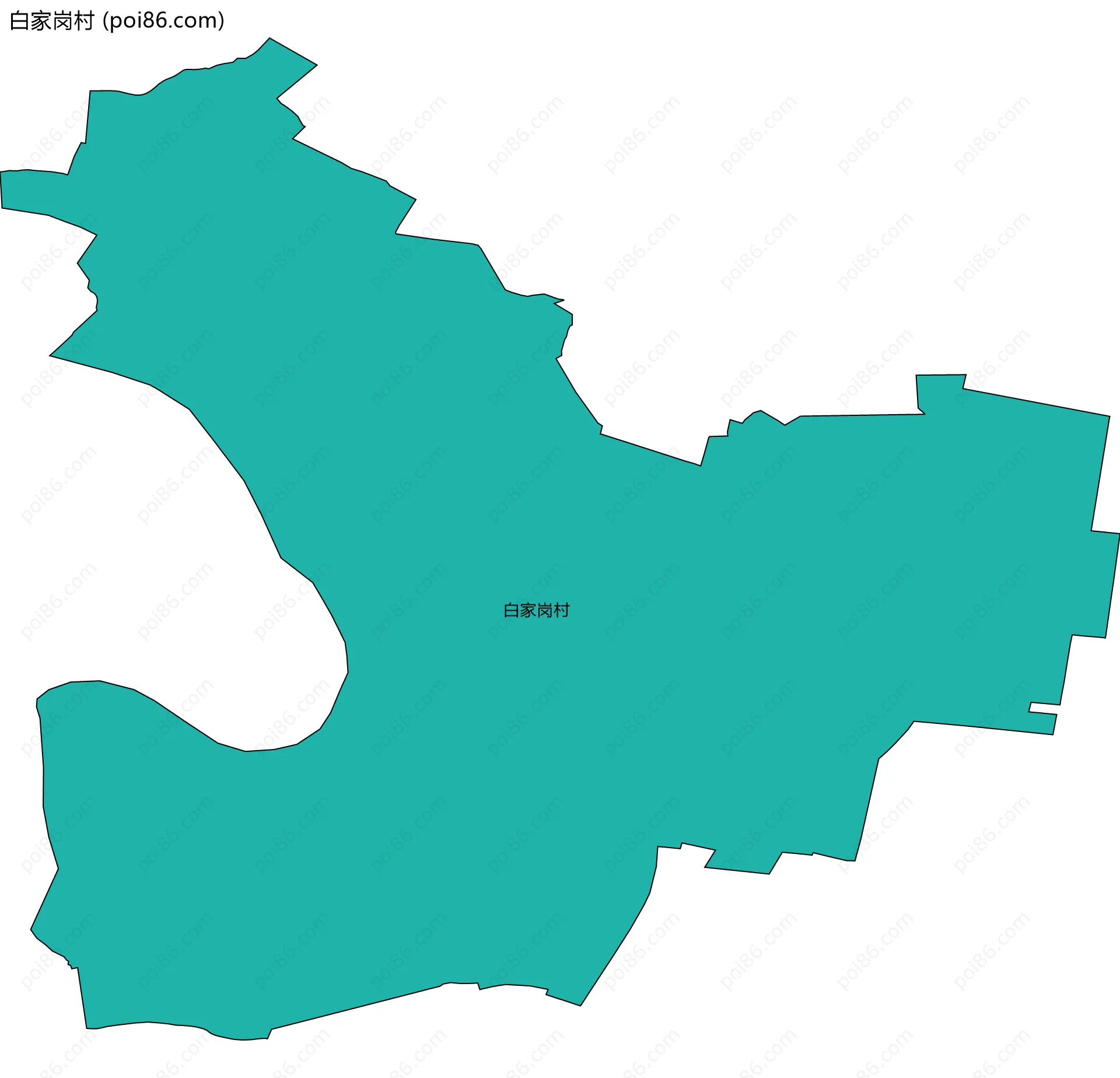 白家岗村边界地图