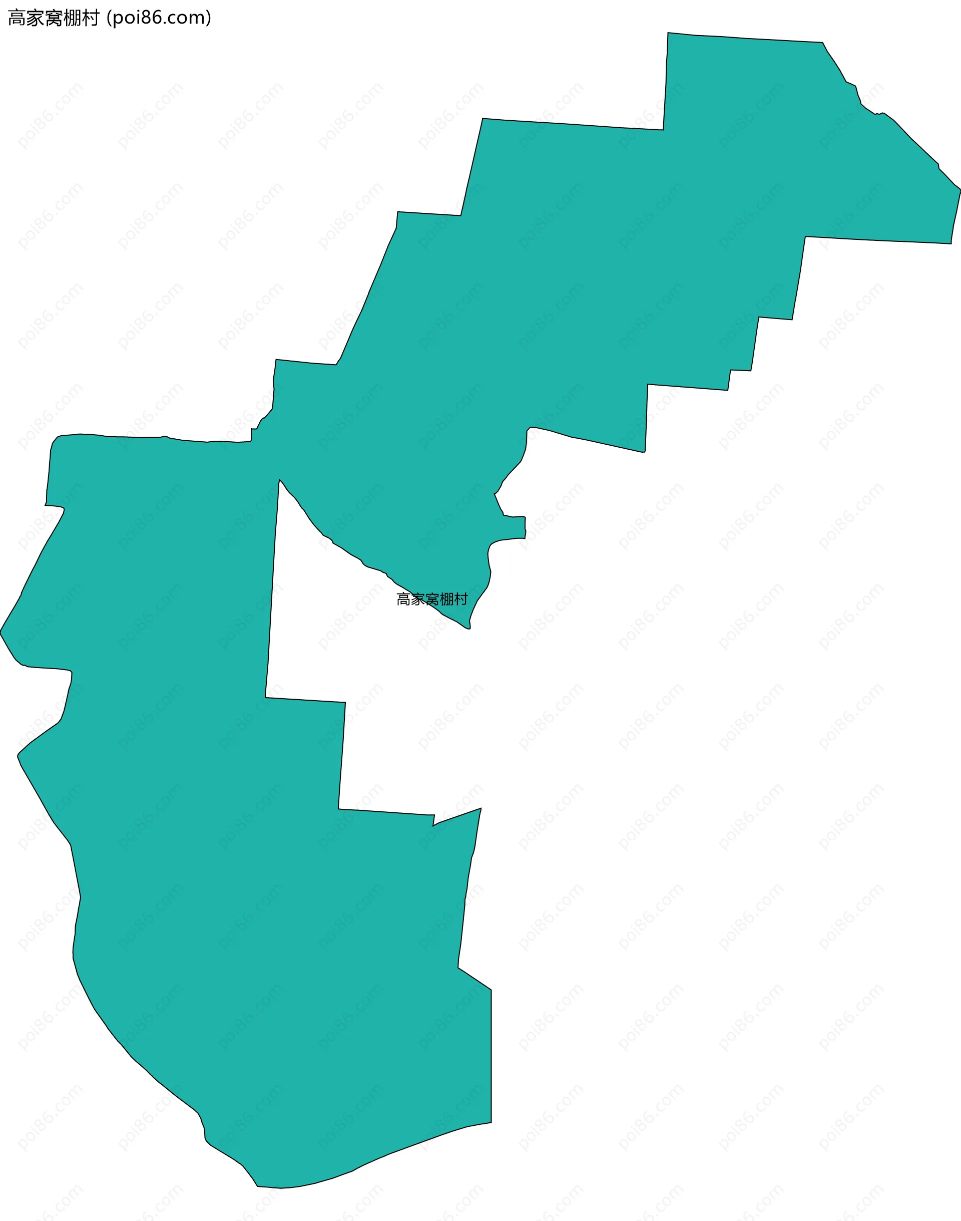 高家窝棚村边界地图