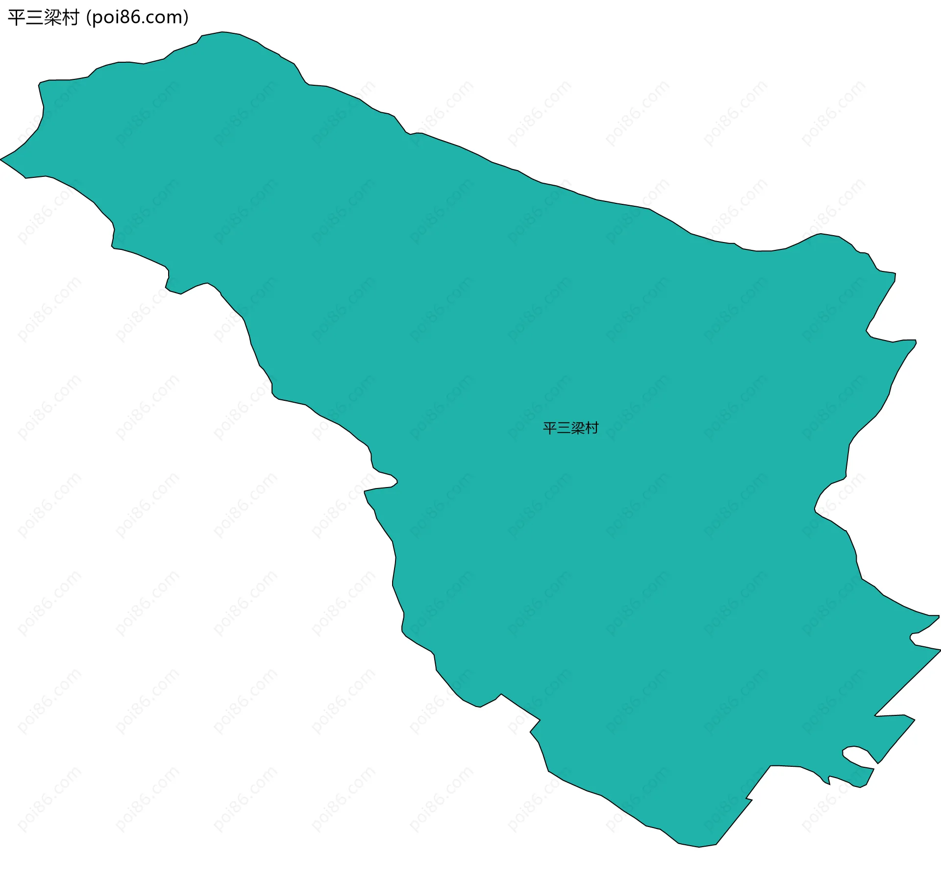 平三梁村边界地图