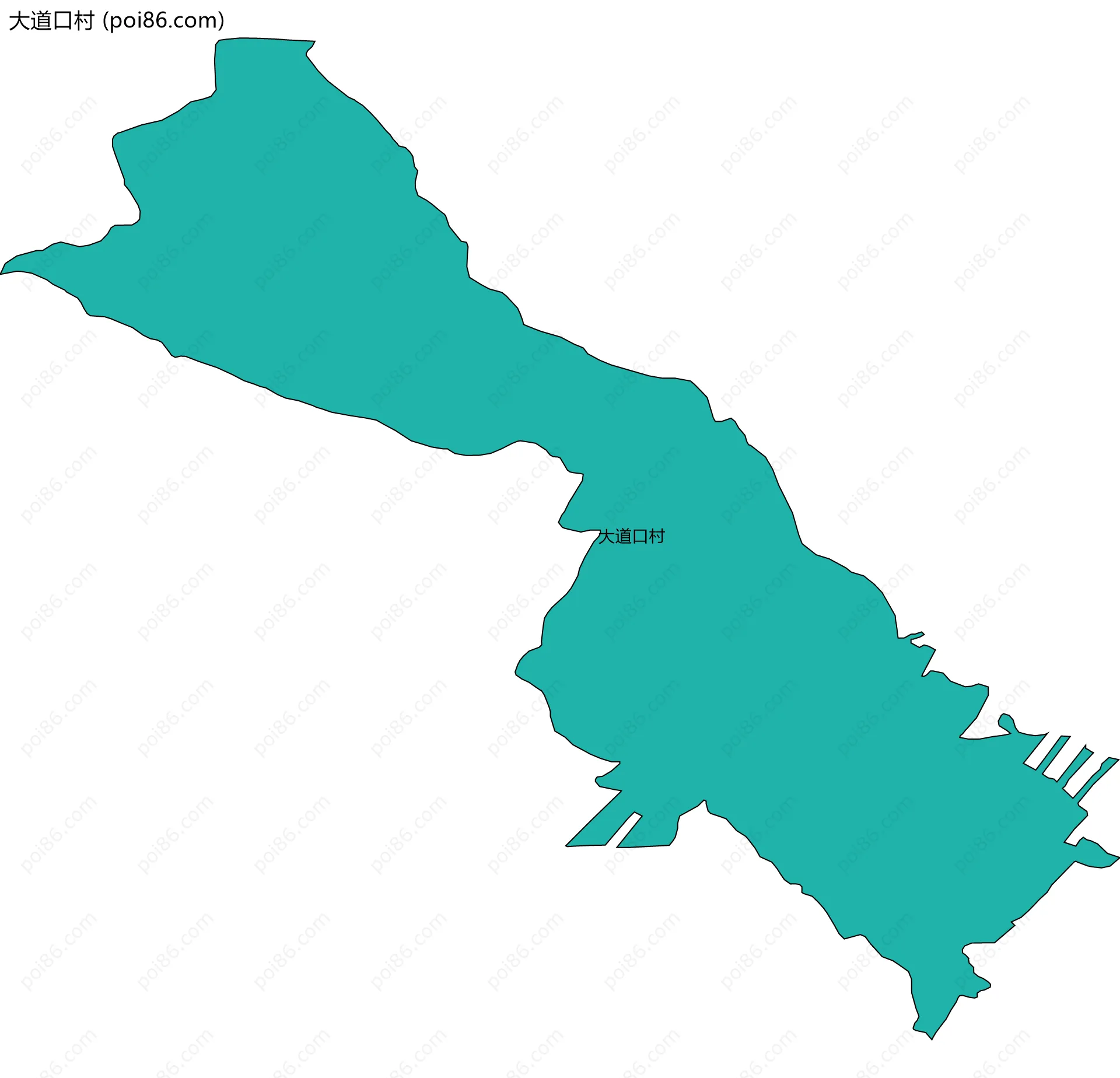 大道口村边界地图