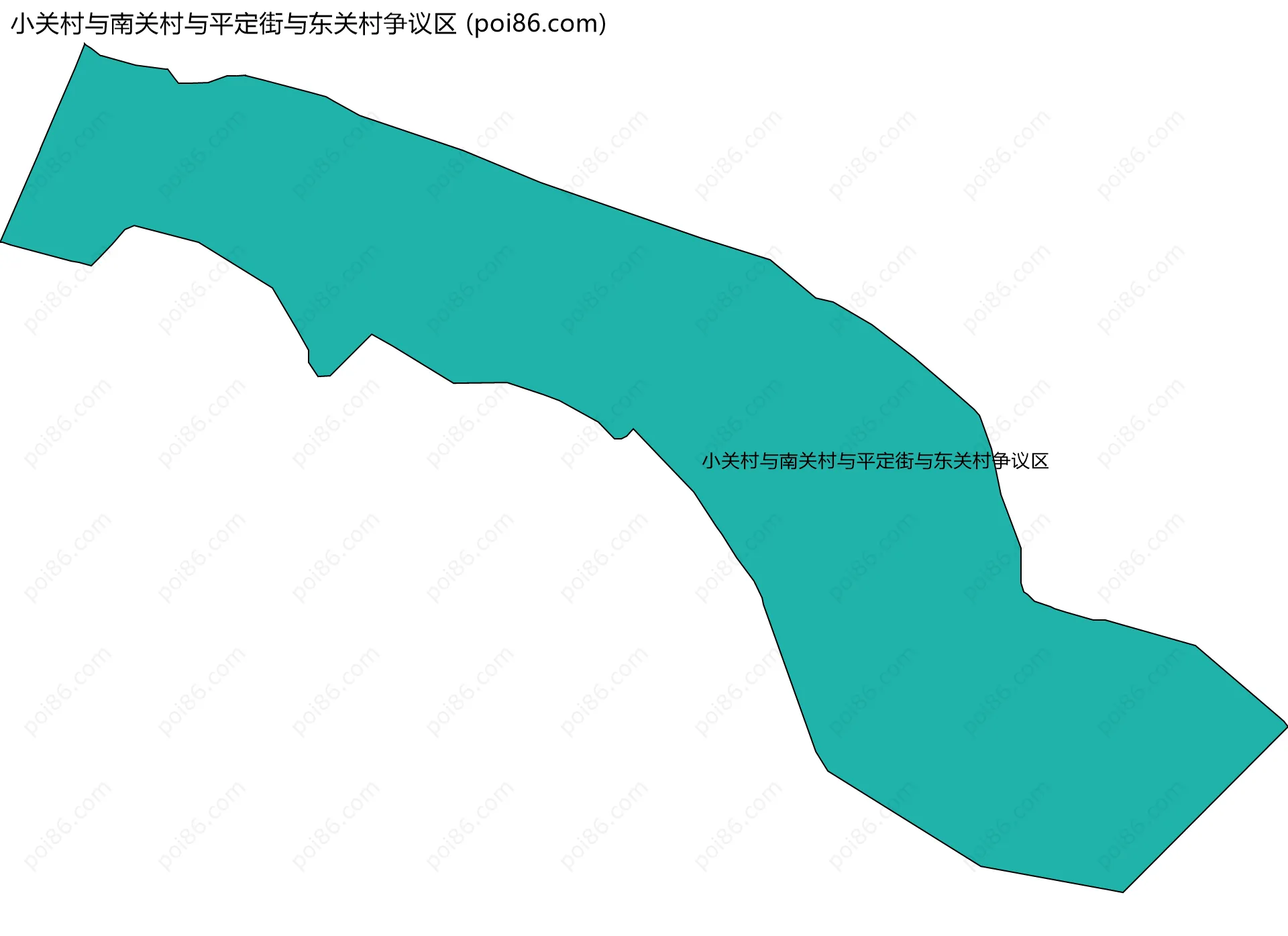 小关村与南关村与平定街与东关村争议区边界地图