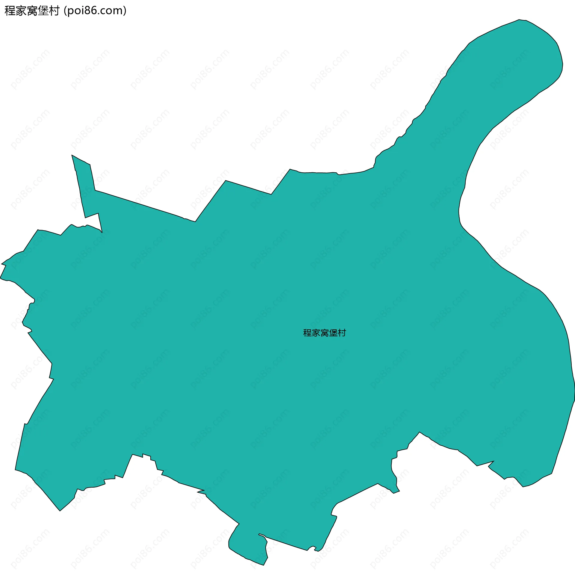 程家窝堡村边界地图