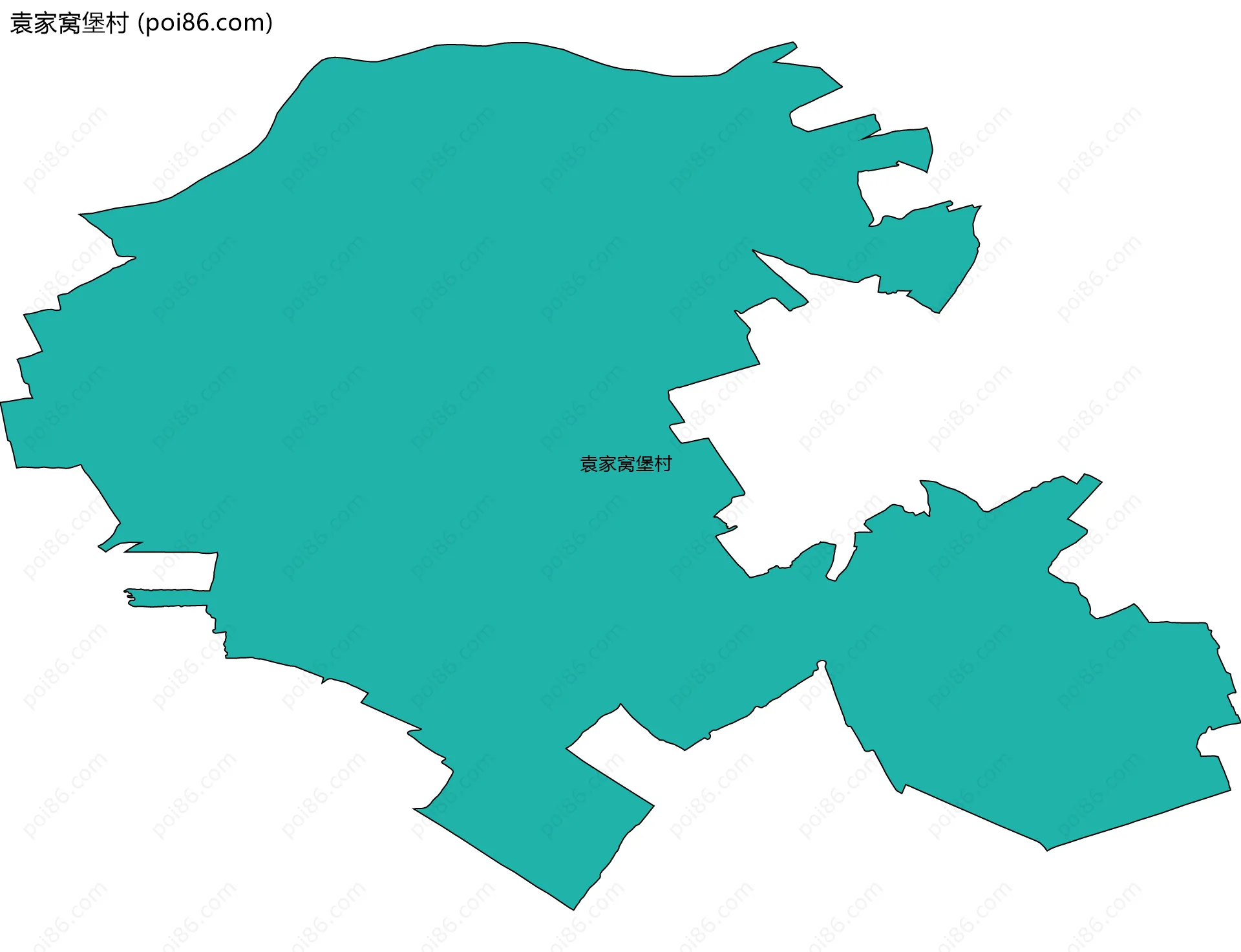 袁家窝堡村边界地图