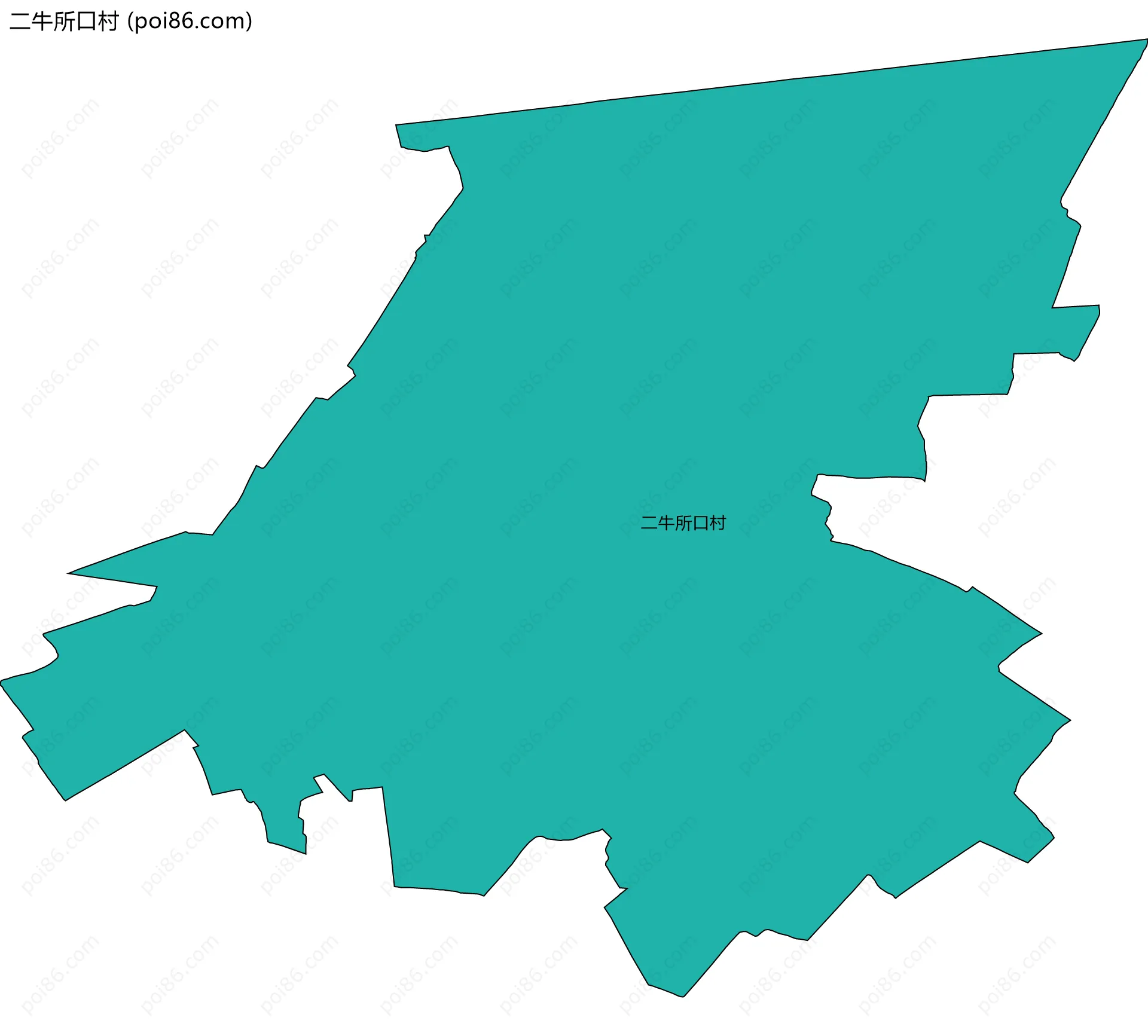 二牛所口村边界地图