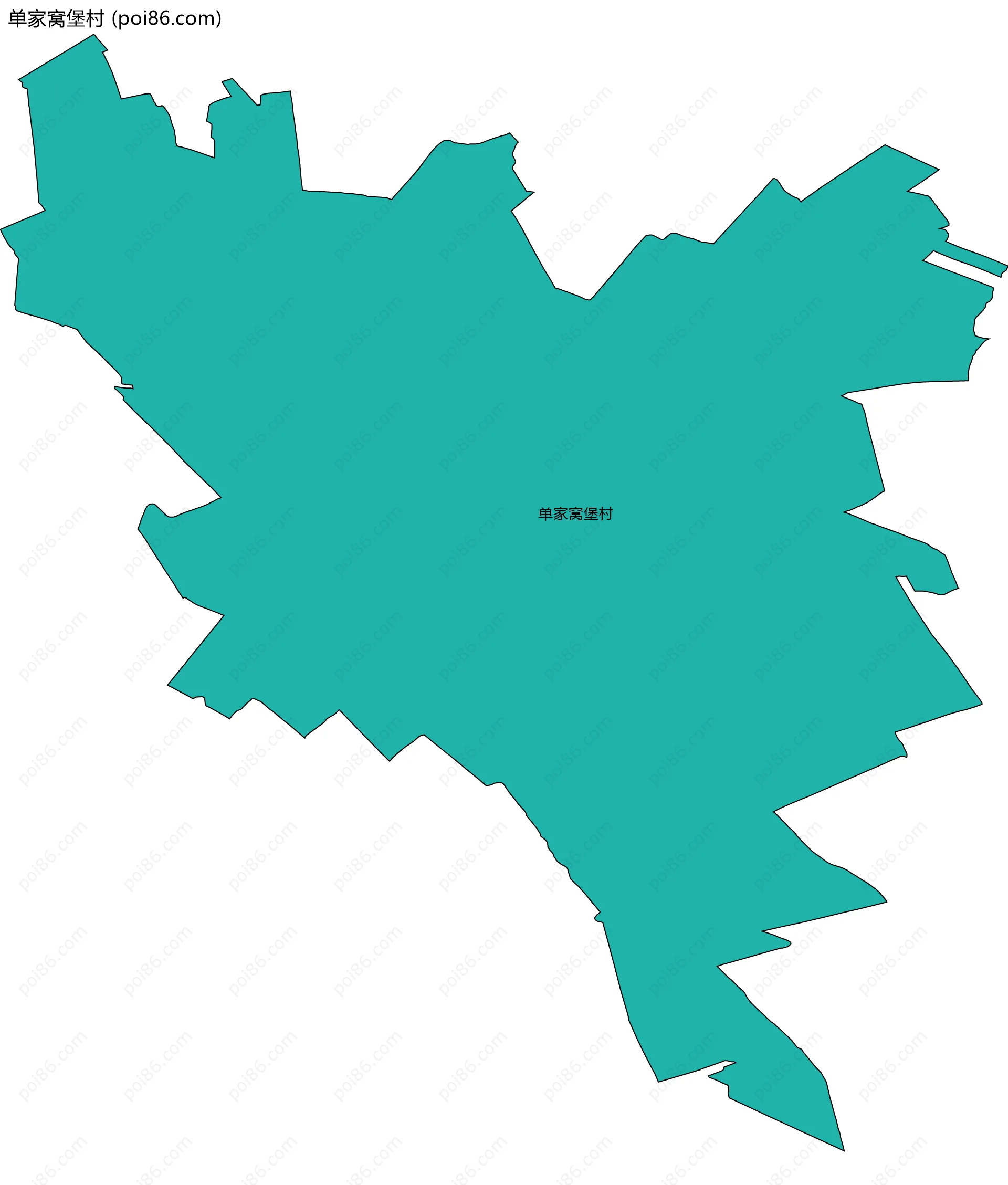 单家窝堡村边界地图