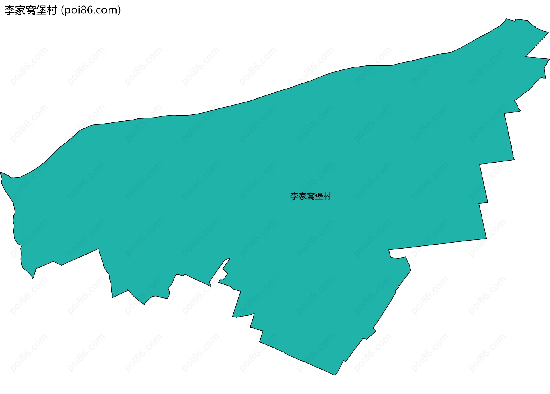 李家窝堡村边界地图