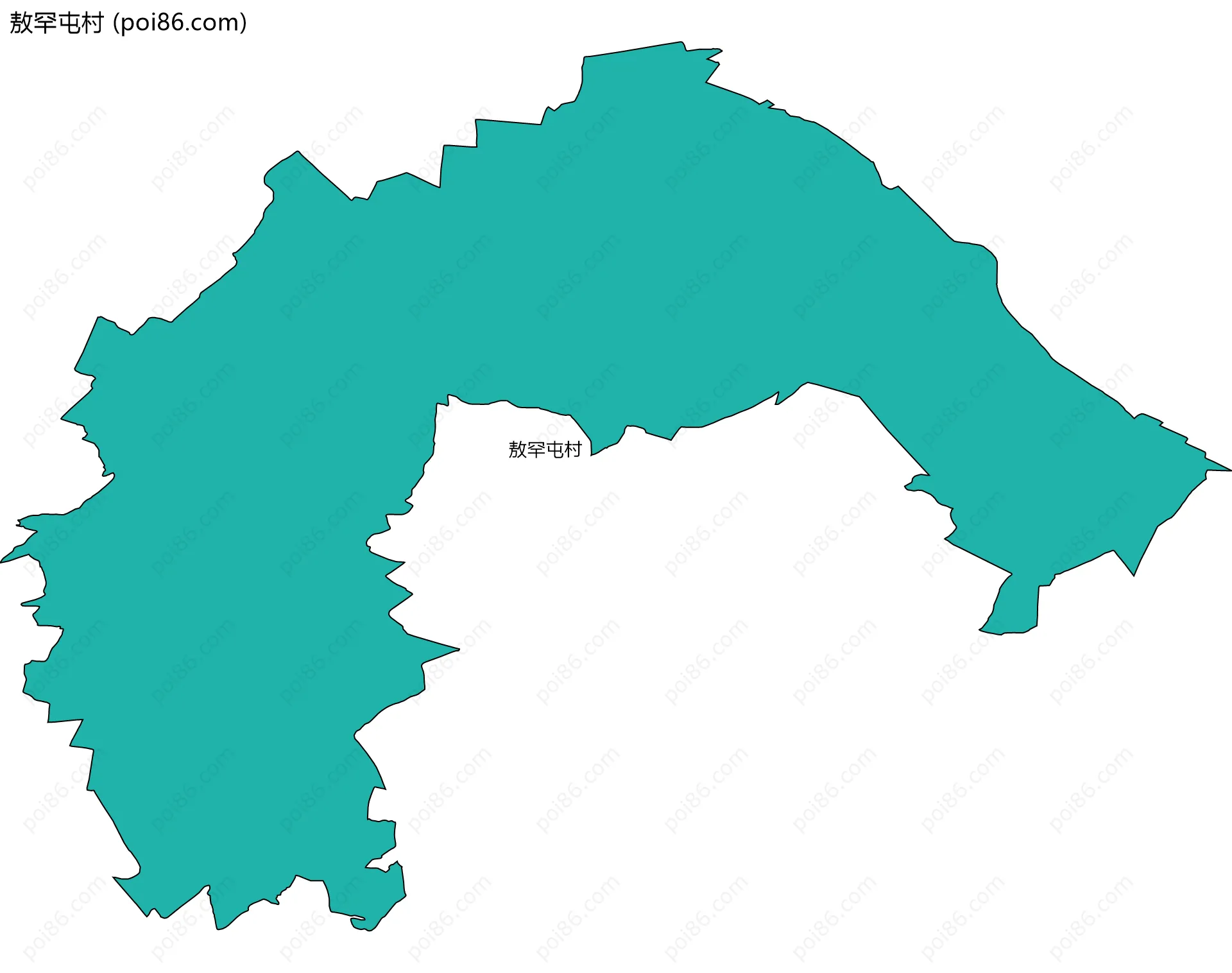 敖罕屯村边界地图