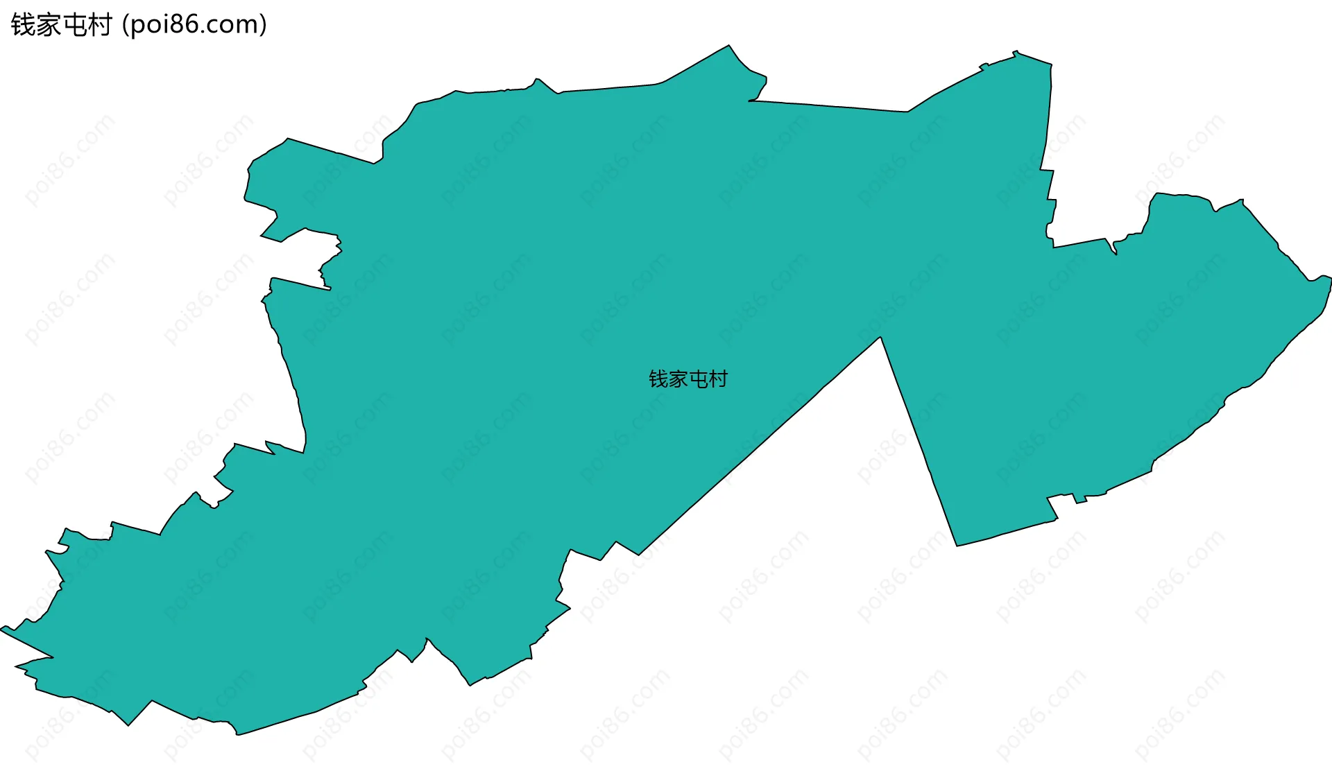 钱家屯村边界地图