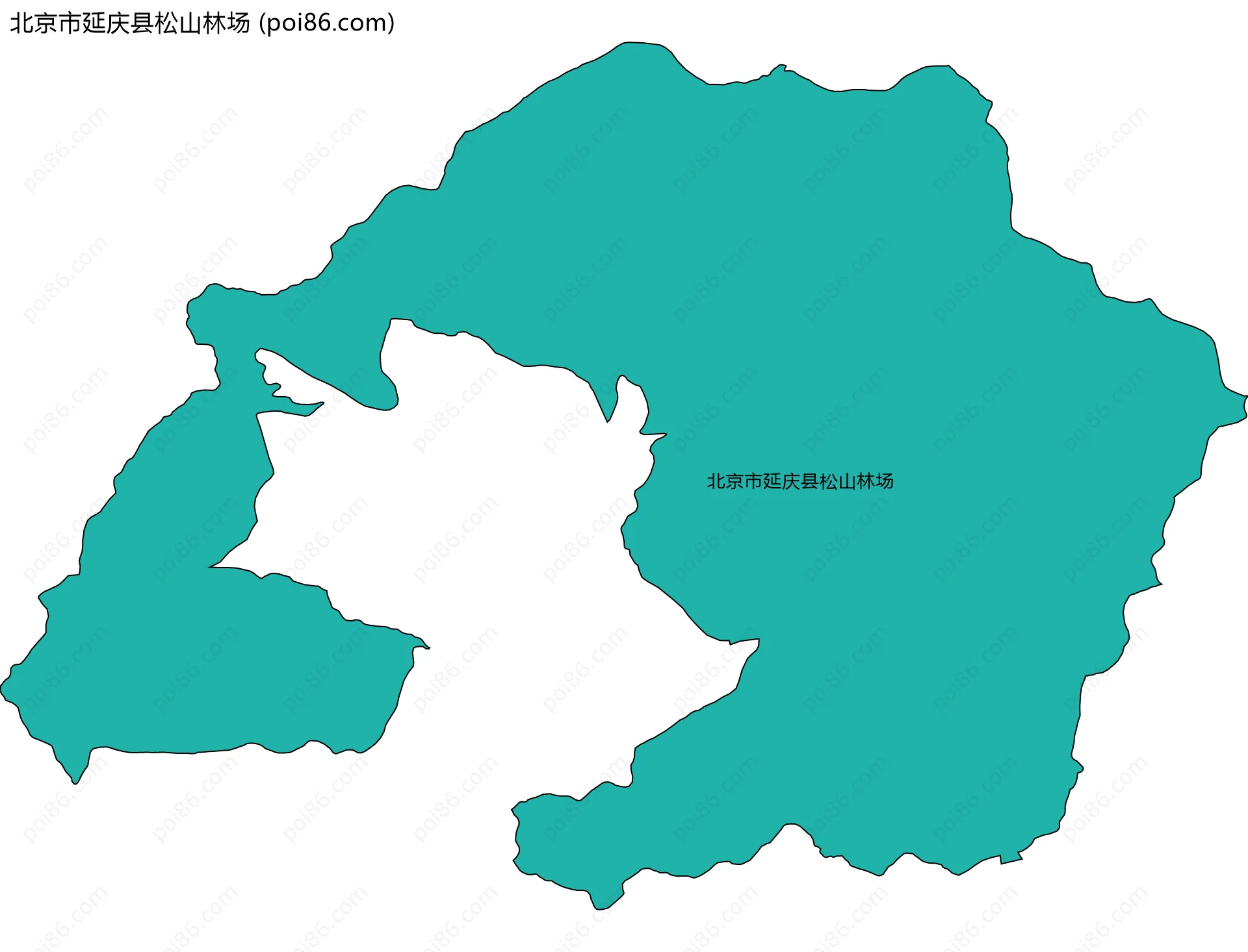 北京市延庆县松山林场边界地图(五级行政区划)