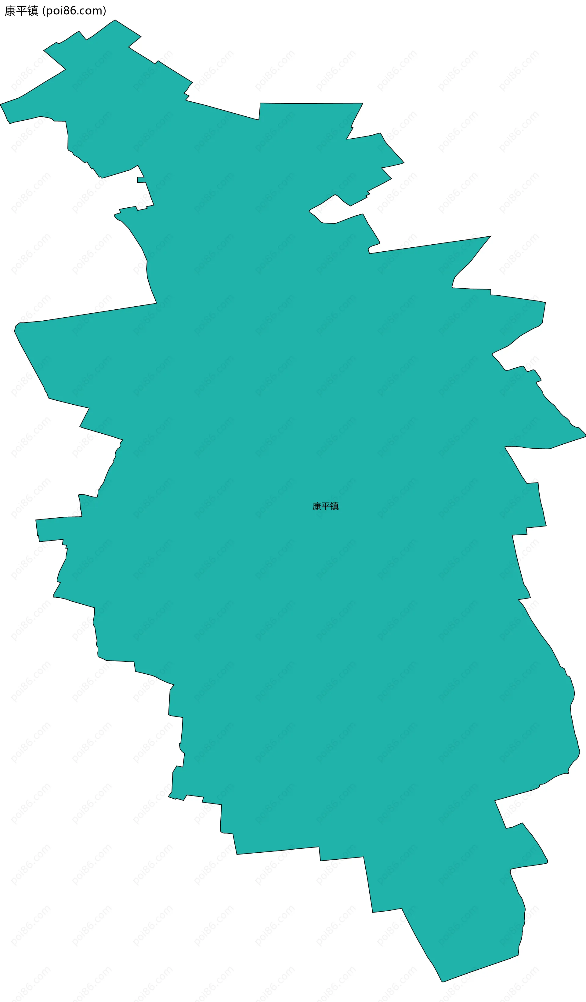康平镇边界地图