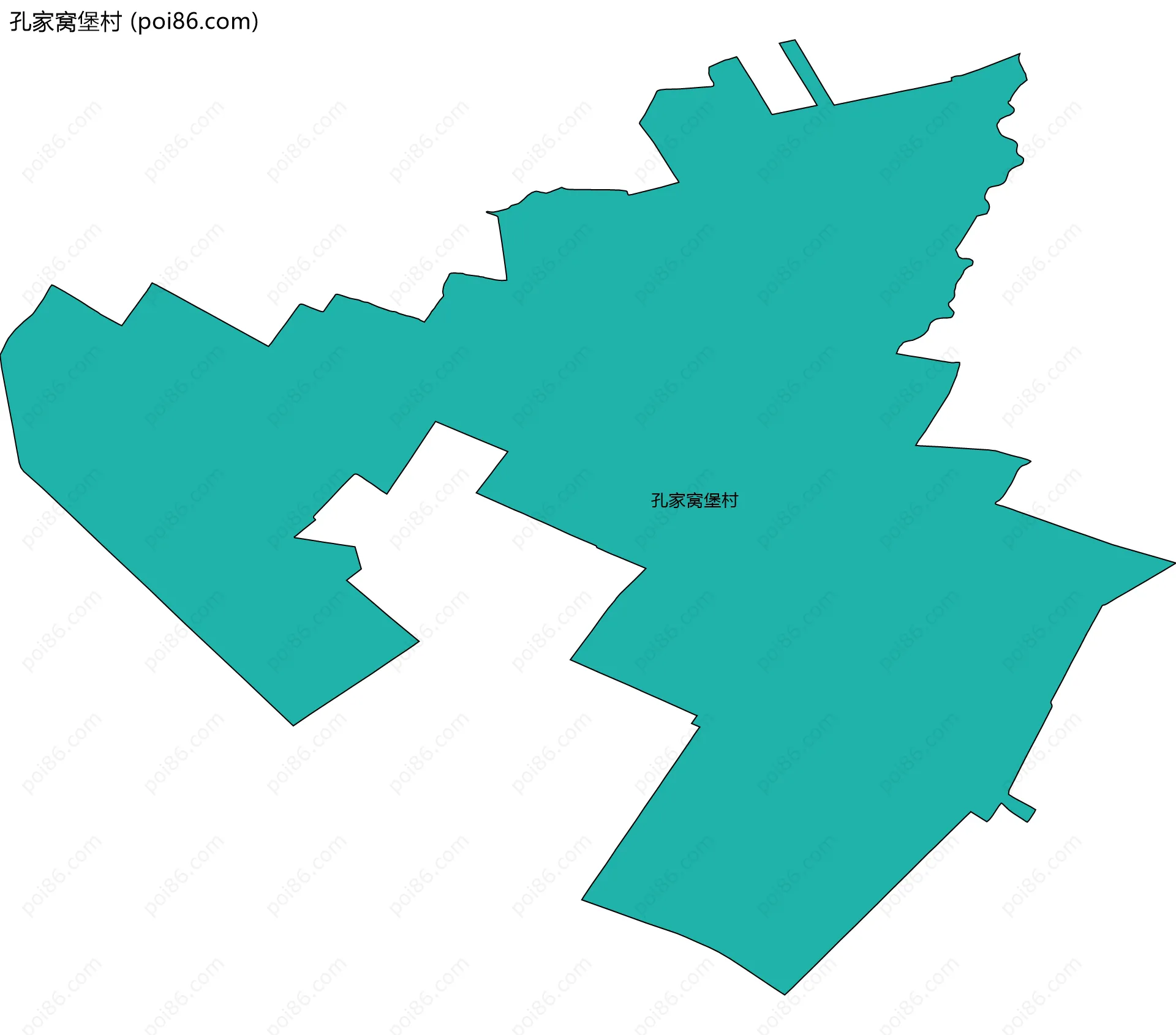 孔家窝堡村边界地图
