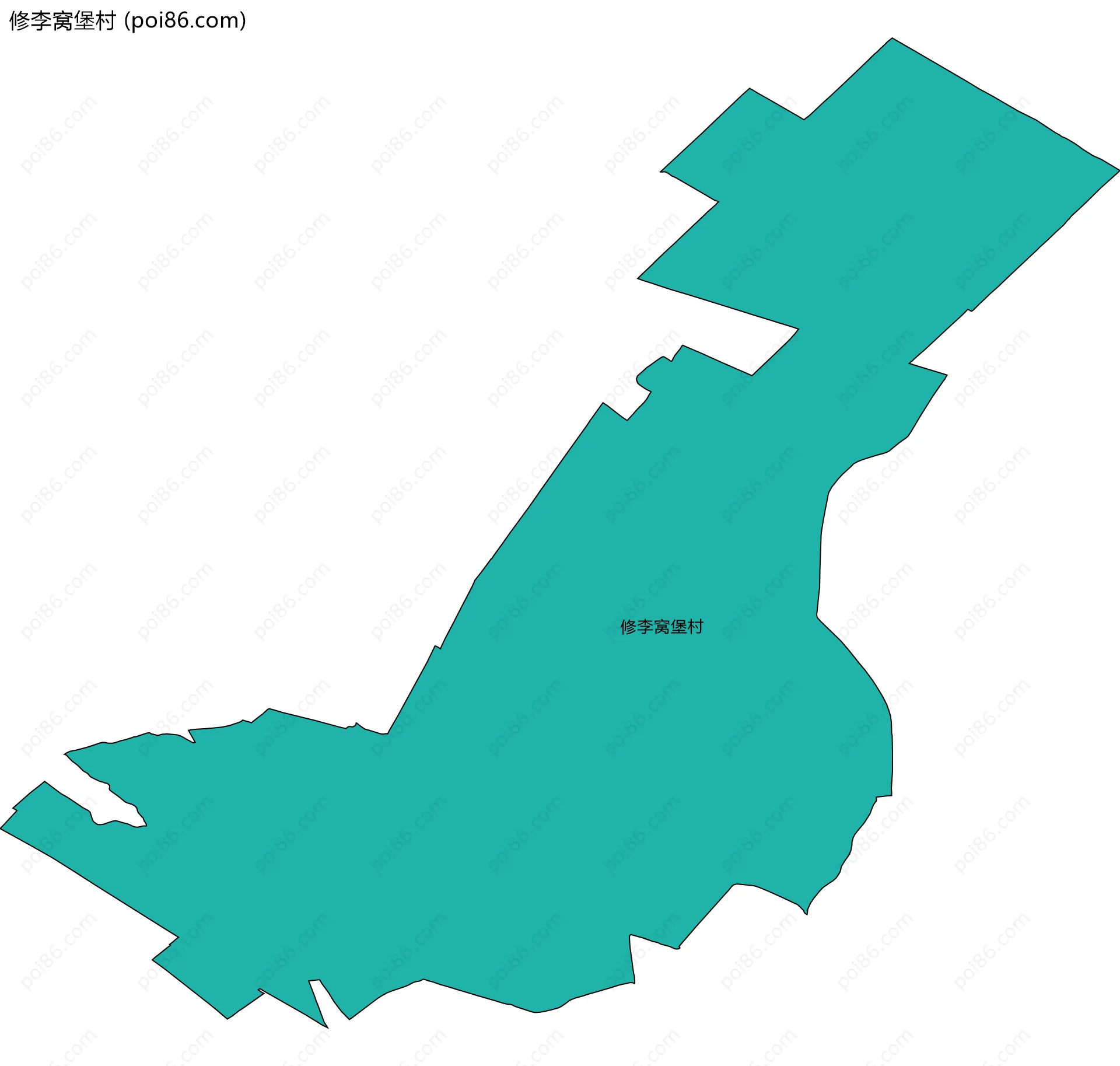 修李窝堡村边界地图