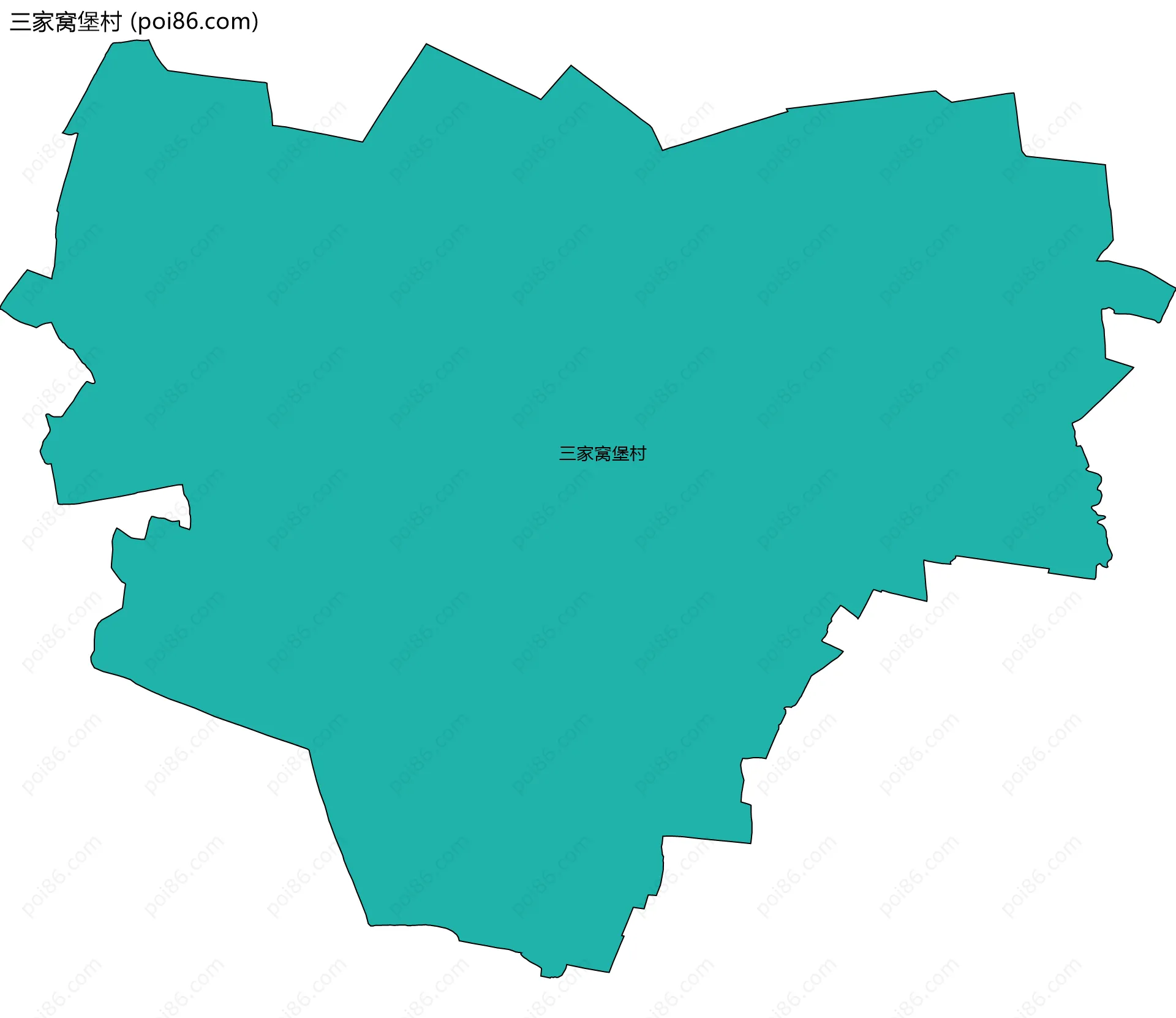 三家窝堡村边界地图