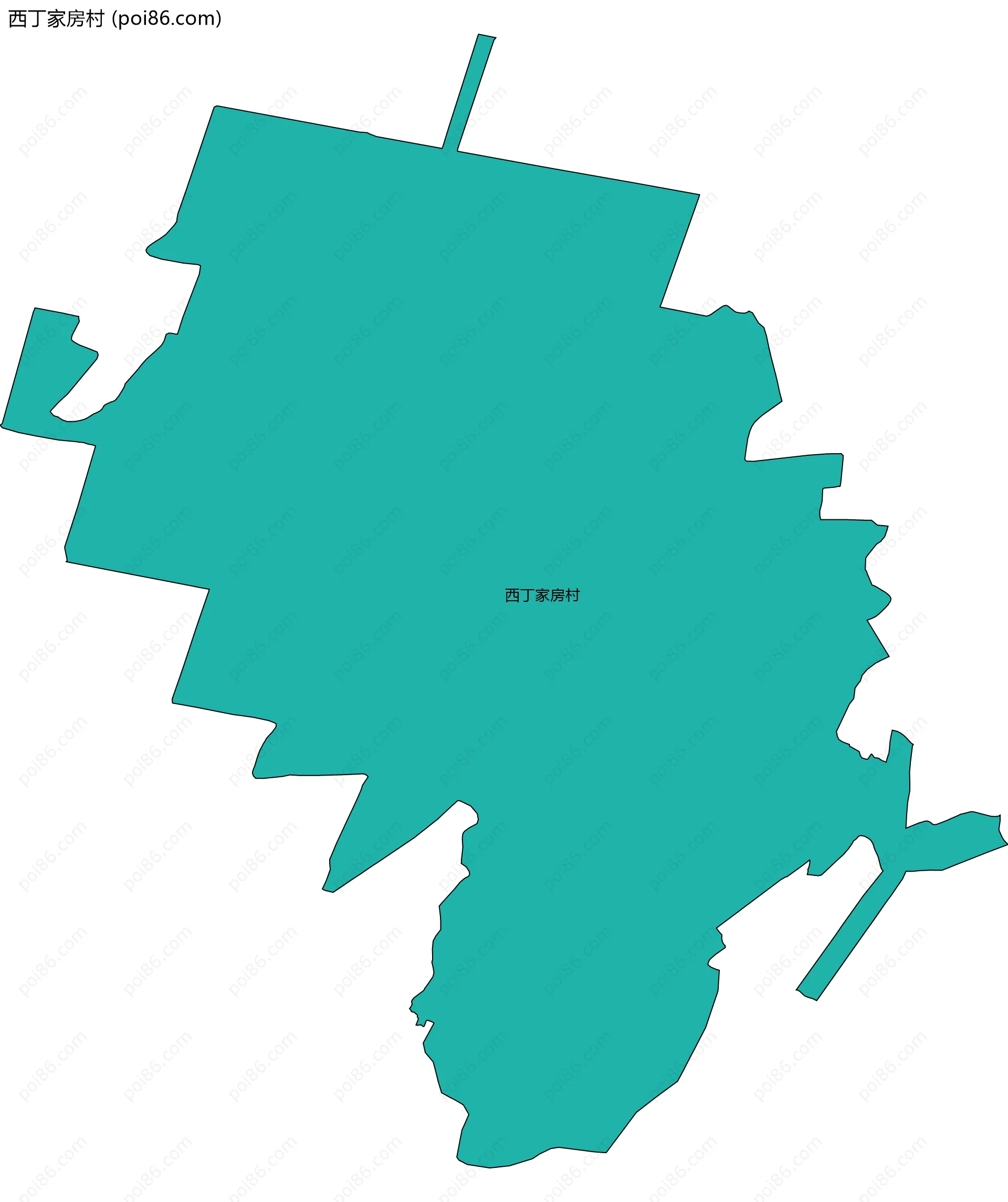 西丁家房村边界地图