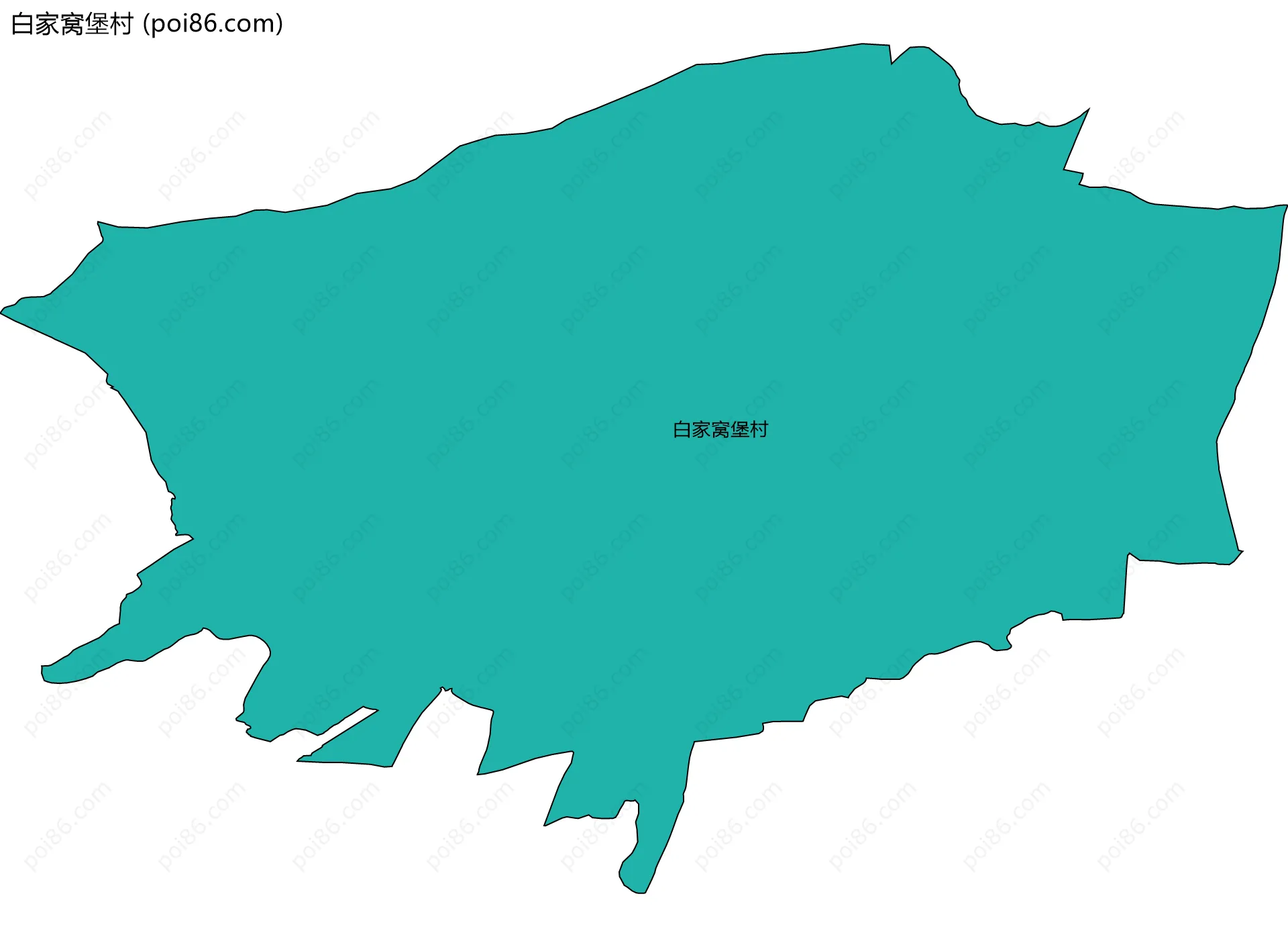 白家窝堡村边界地图